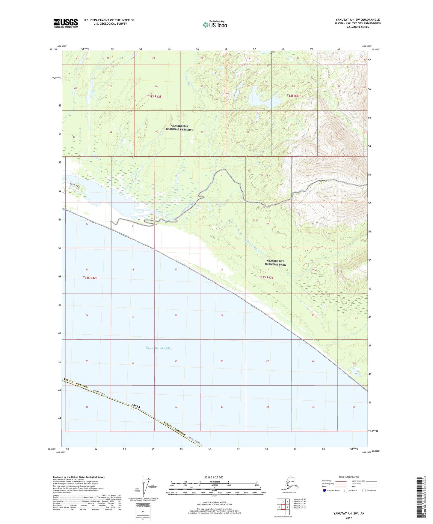 Yakutat A-1 SW Alaska US Topo Map Image