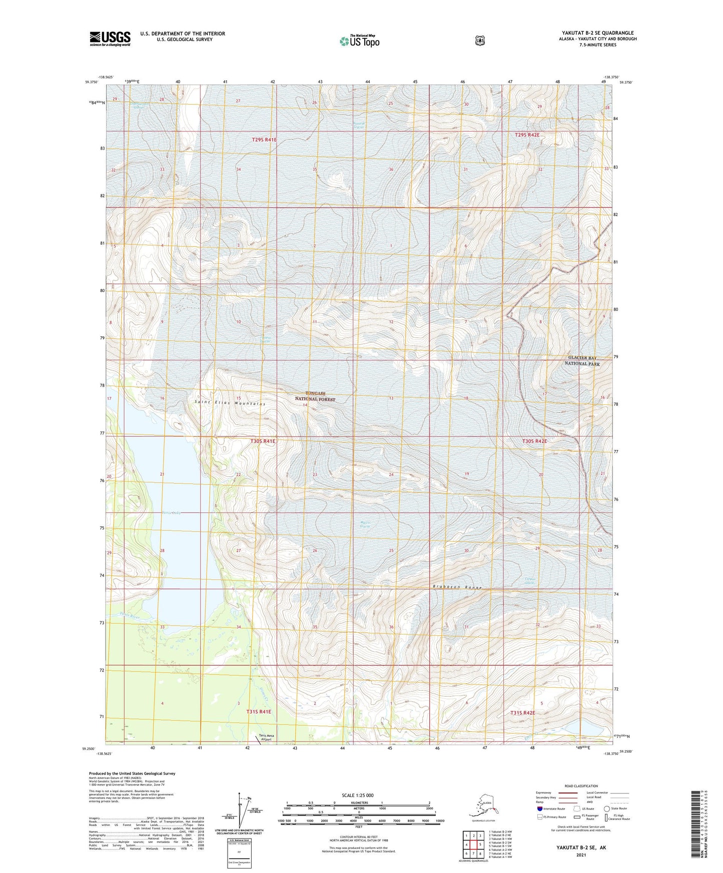 Yakutat B-2 SE Alaska US Topo Map Image