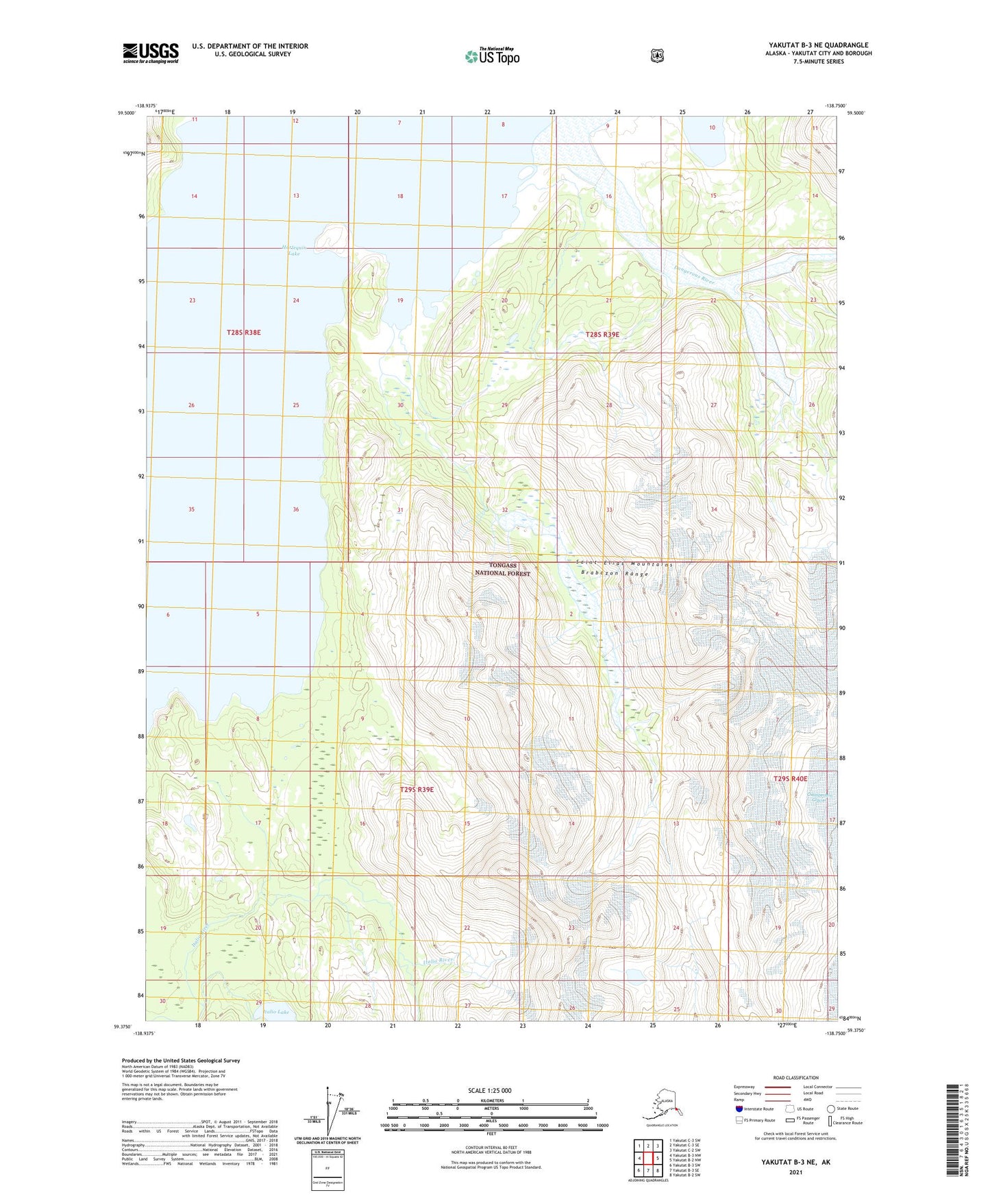 Yakutat B-3 NE Alaska US Topo Map Image