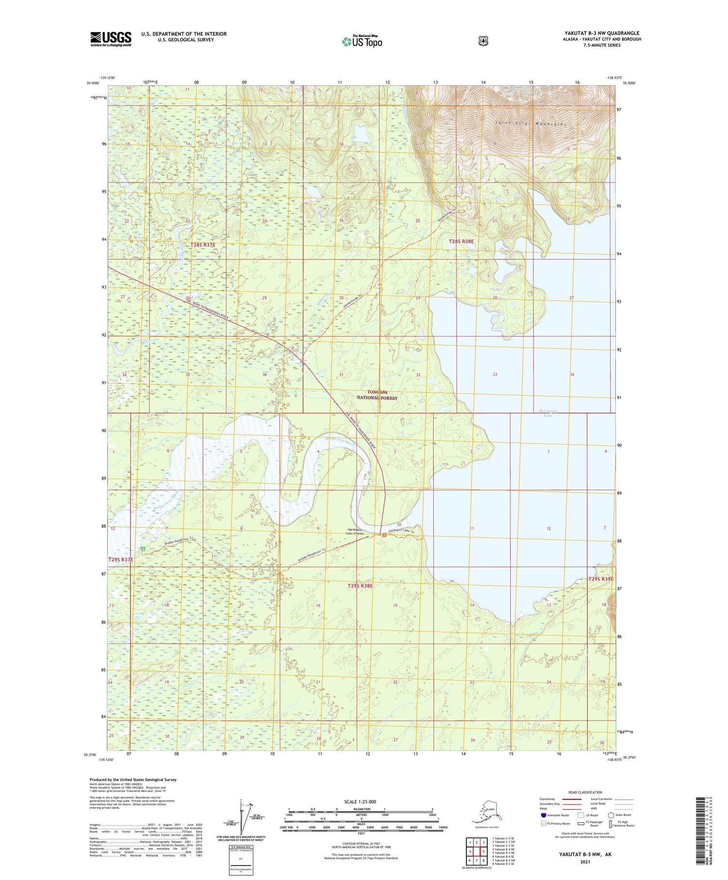 Yakutat B-3 NW Alaska US Topo Map Image
