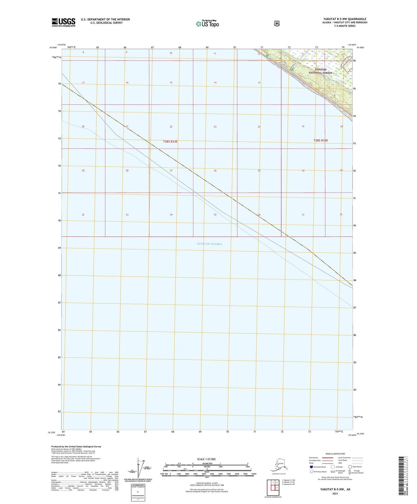 Yakutat B-5 NW Alaska US Topo Map Image