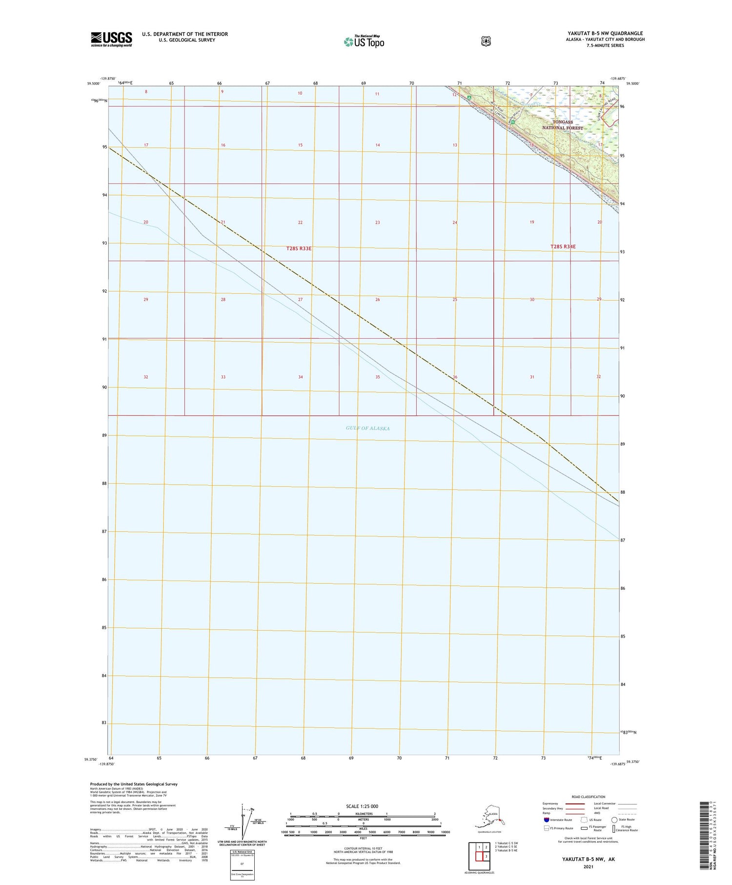 Yakutat B-5 NW Alaska US Topo Map Image