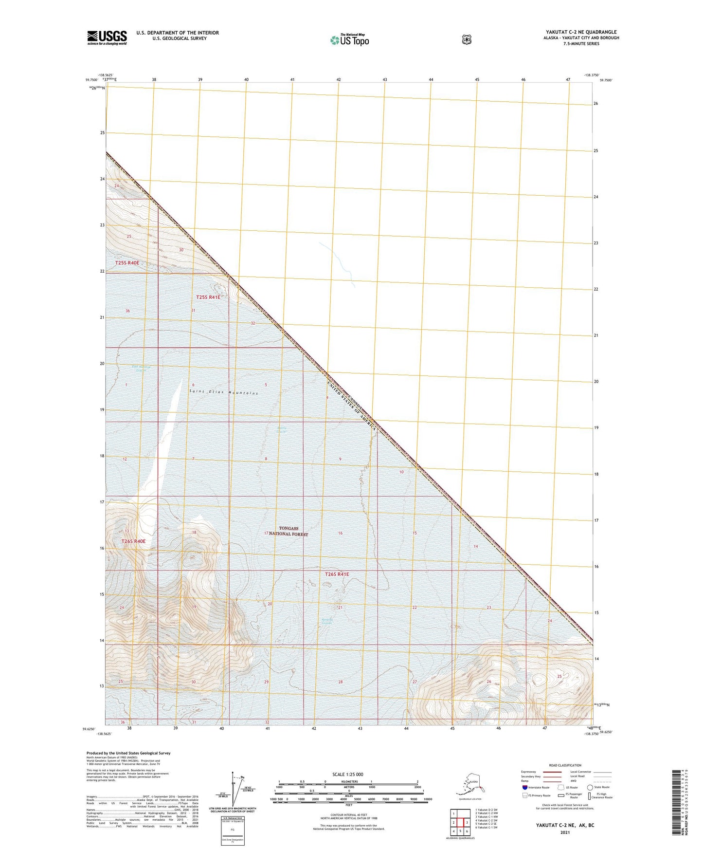 Yakutat C-2 NE Alaska US Topo Map Image