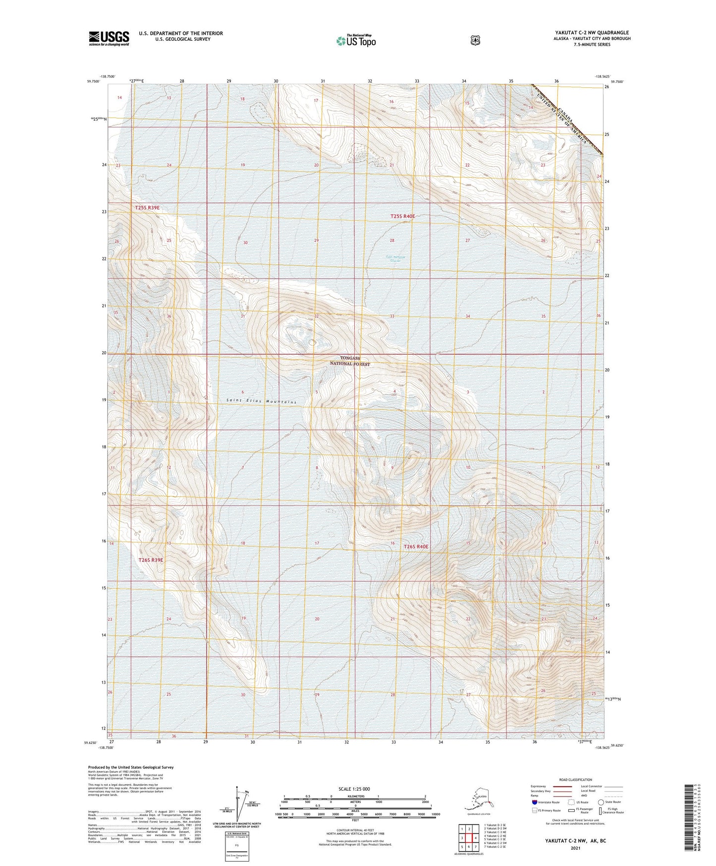 Yakutat C-2 NW Alaska US Topo Map Image