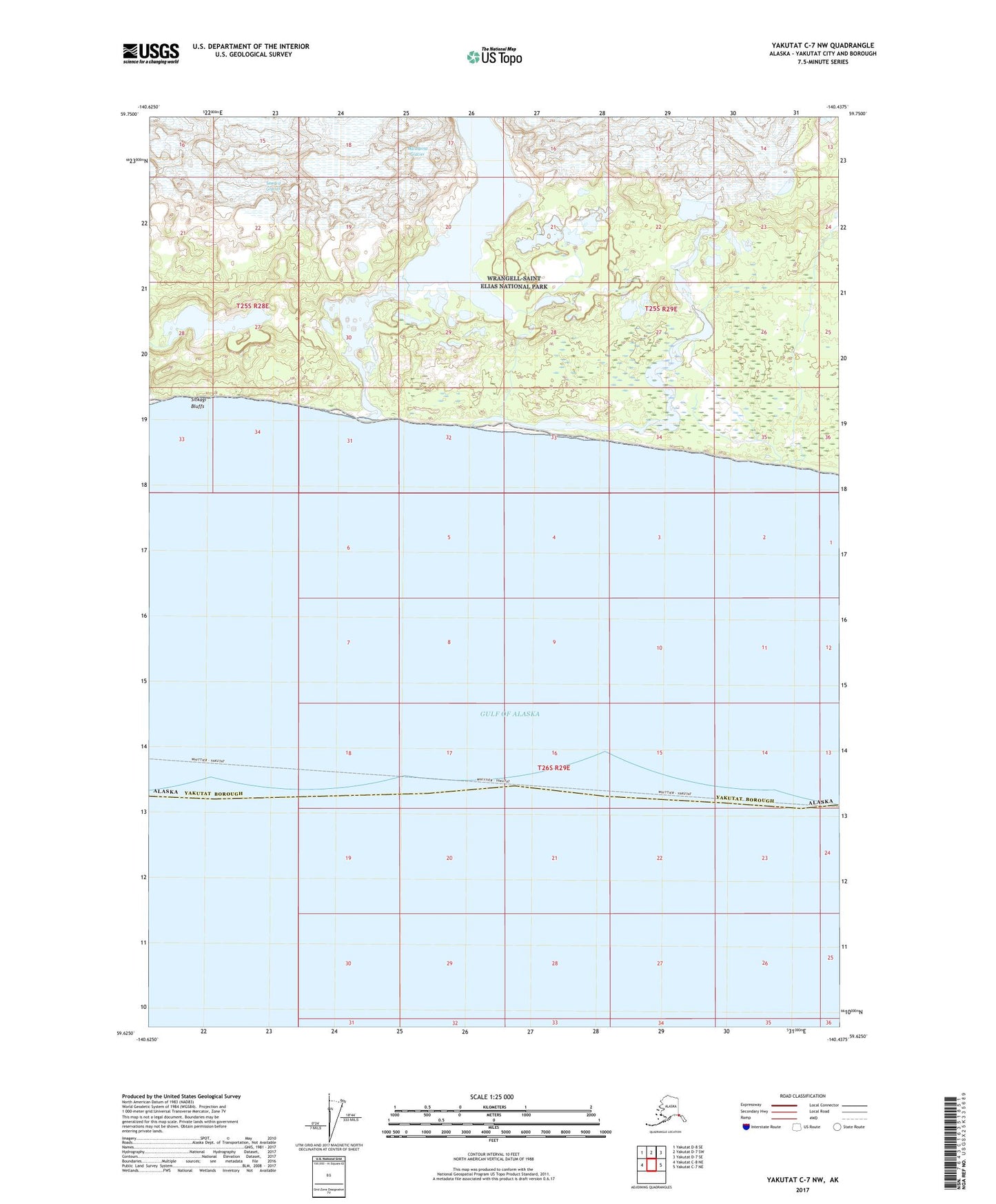 Yakutat C-7 NW Alaska US Topo Map Image