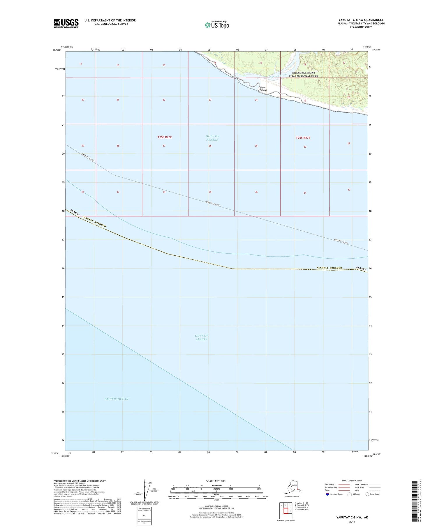 Yakutat C-8 NW Alaska US Topo Map Image