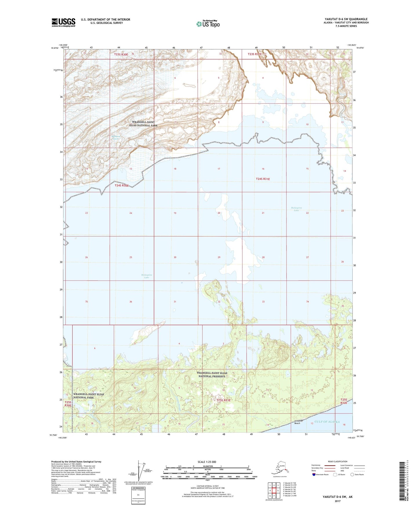 Yakutat D-6 SW Alaska US Topo Map Image