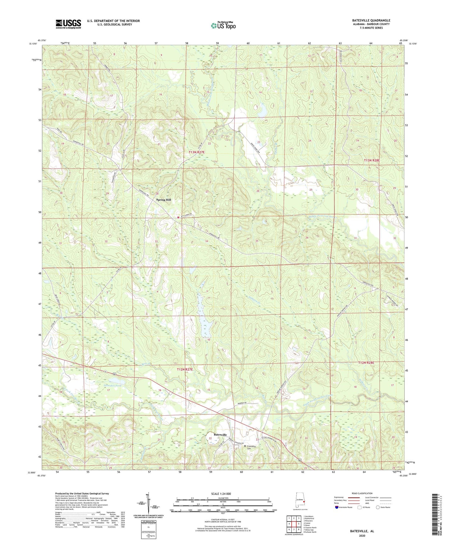 Batesville Alabama US Topo Map Image
