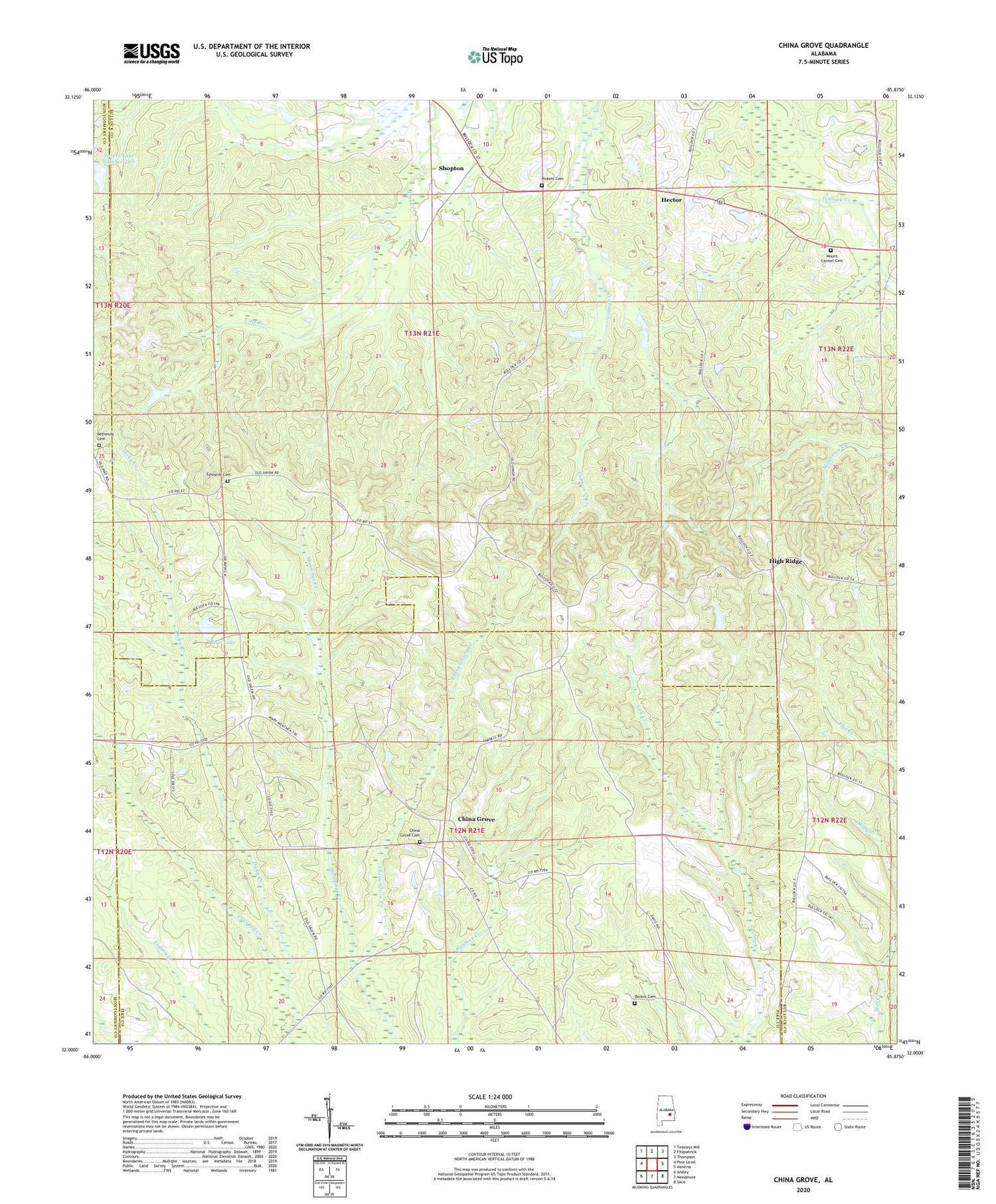 China Grove Alabama US Topo Map Image