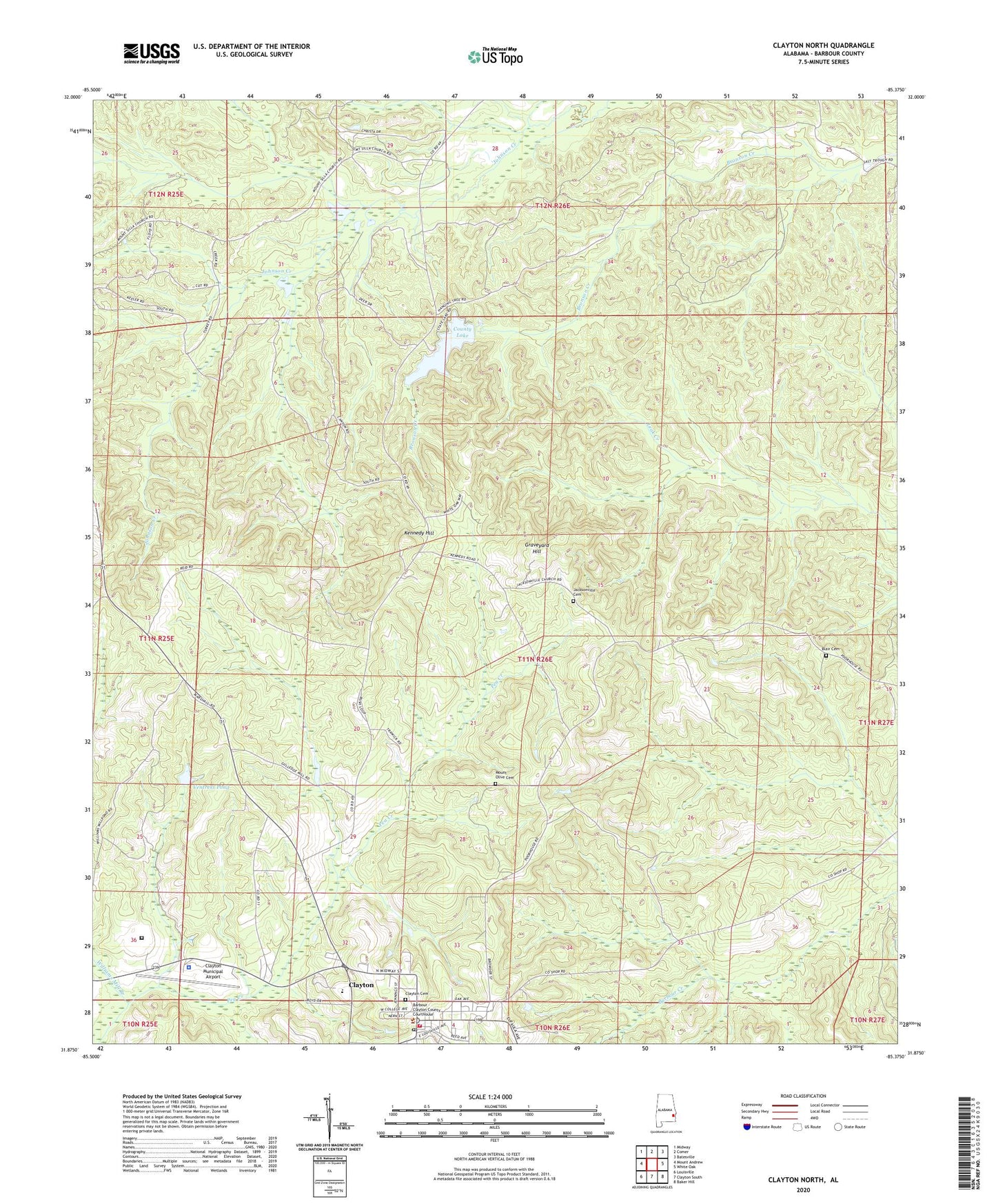 Clayton North Alabama US Topo Map Image