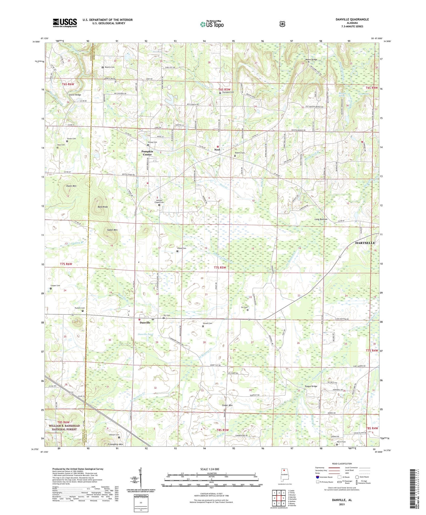 Danville Alabama US Topo Map Image