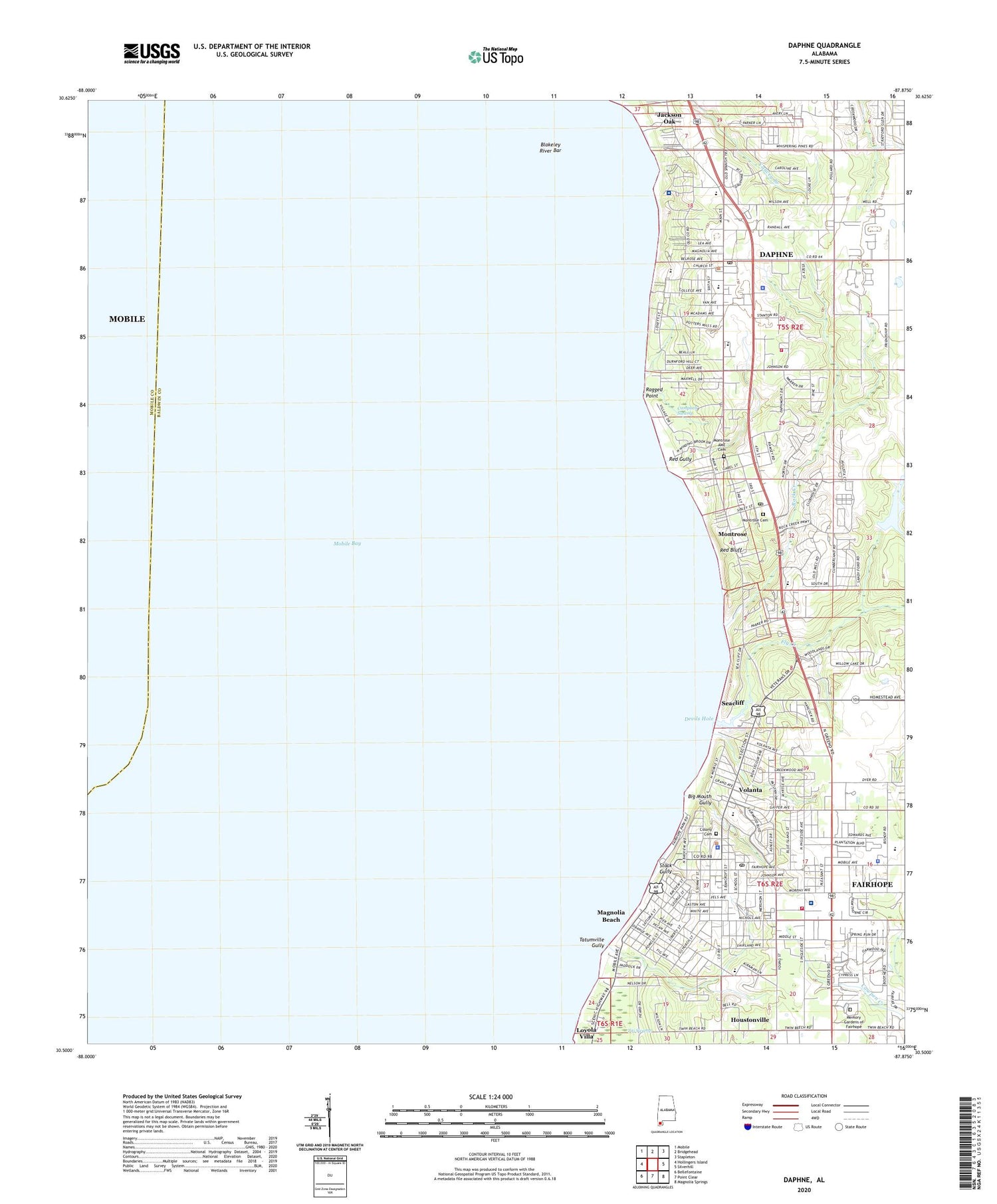 Daphne Alabama US Topo Map Image