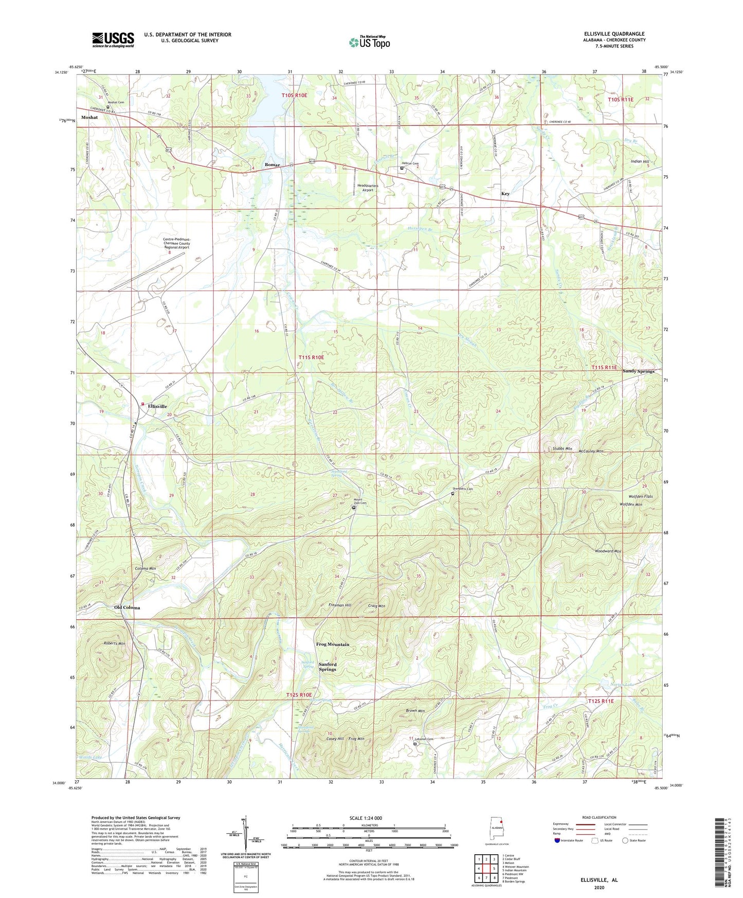 Ellisville Alabama US Topo Map Image