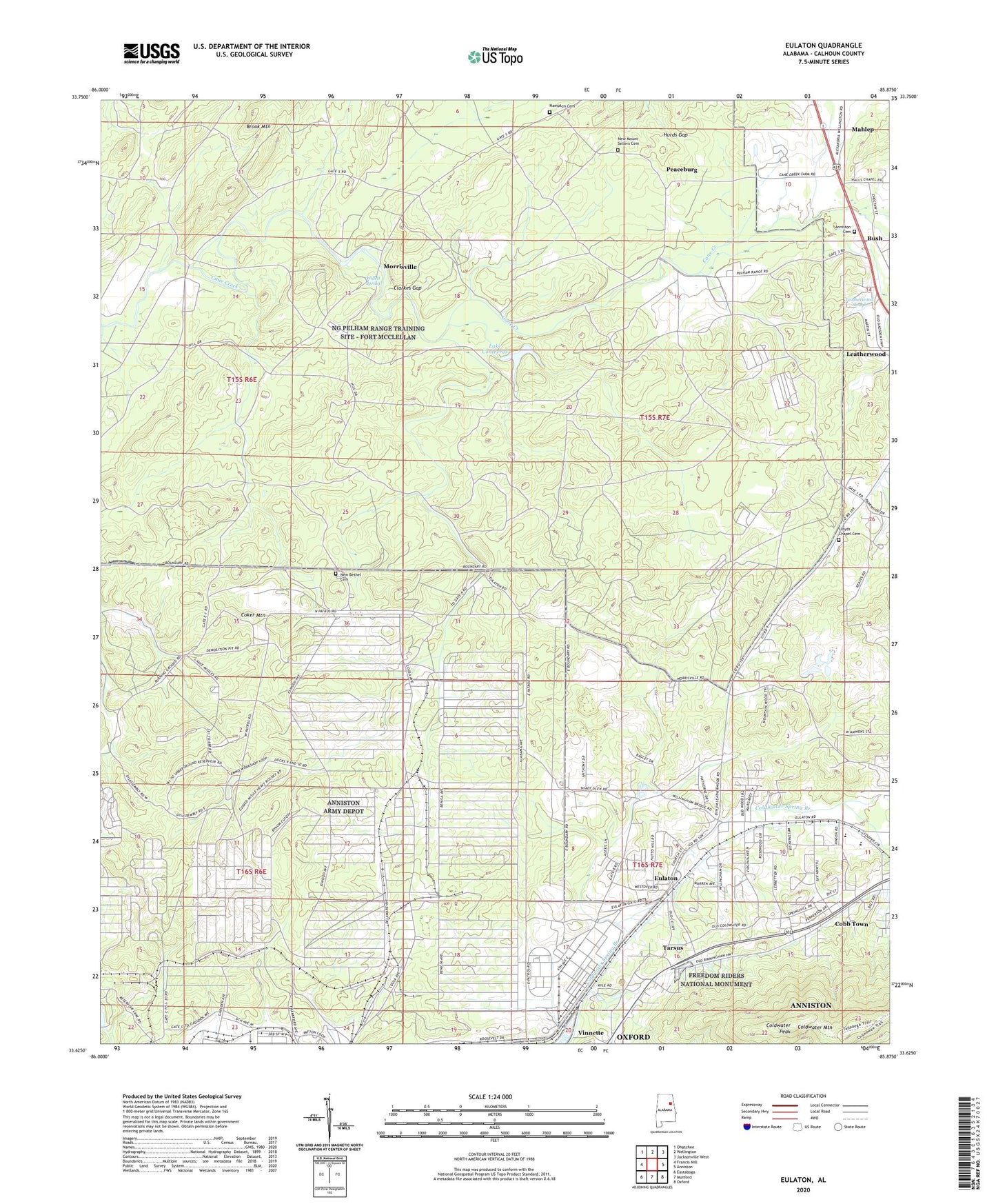 Eulaton Alabama US Topo Map Image