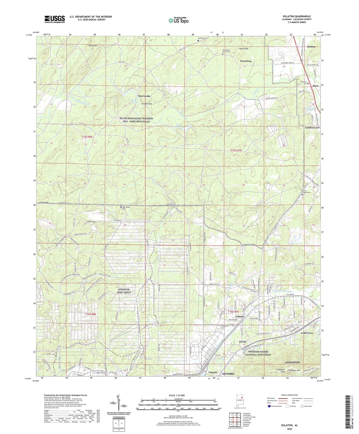 Eulaton Alabama US Topo Map Image