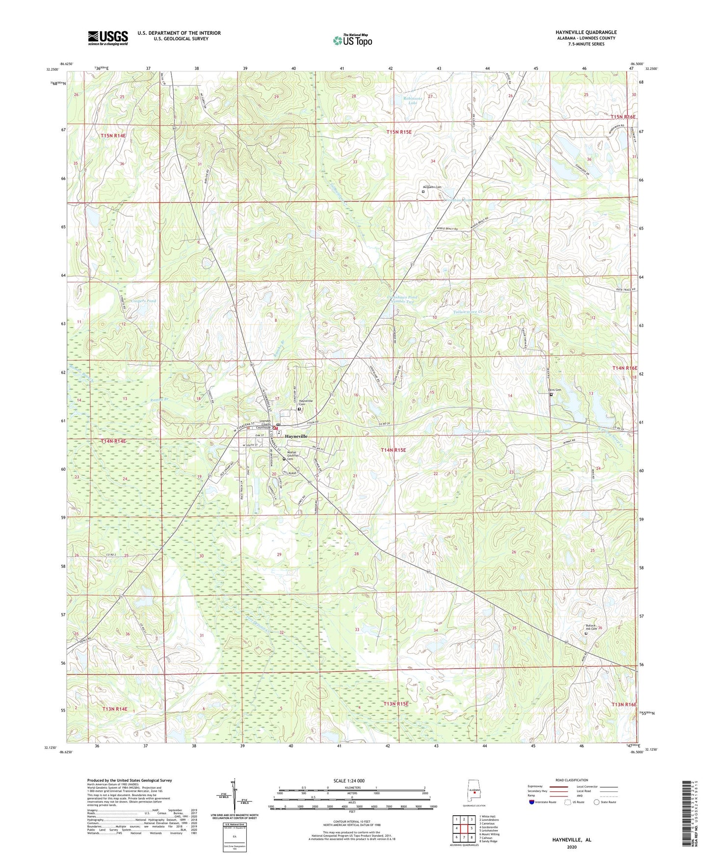 Hayneville Alabama US Topo Map Image