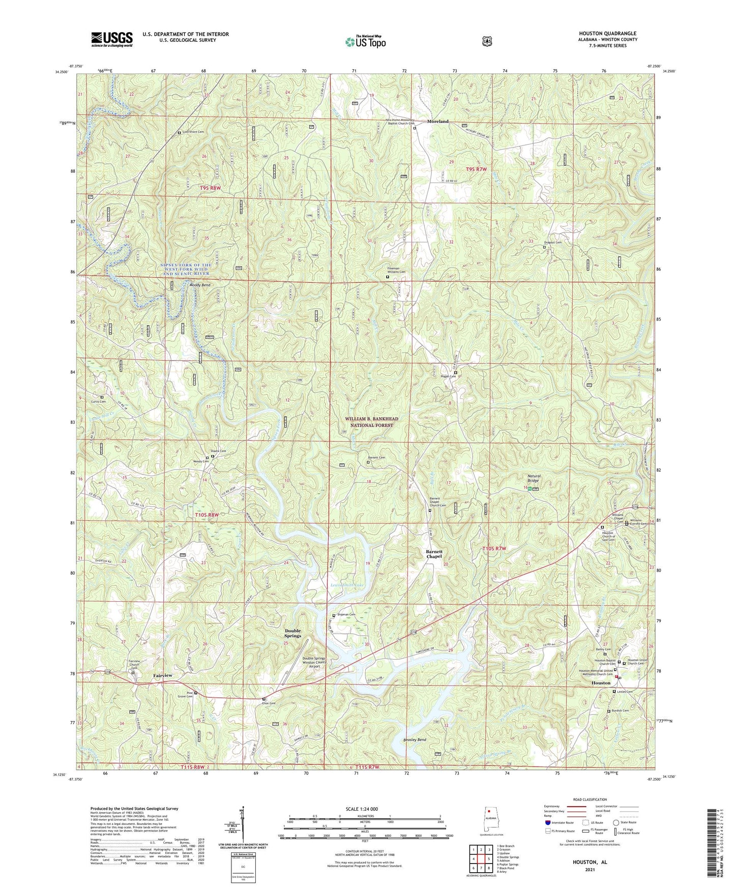 Houston Alabama US Topo Map Image