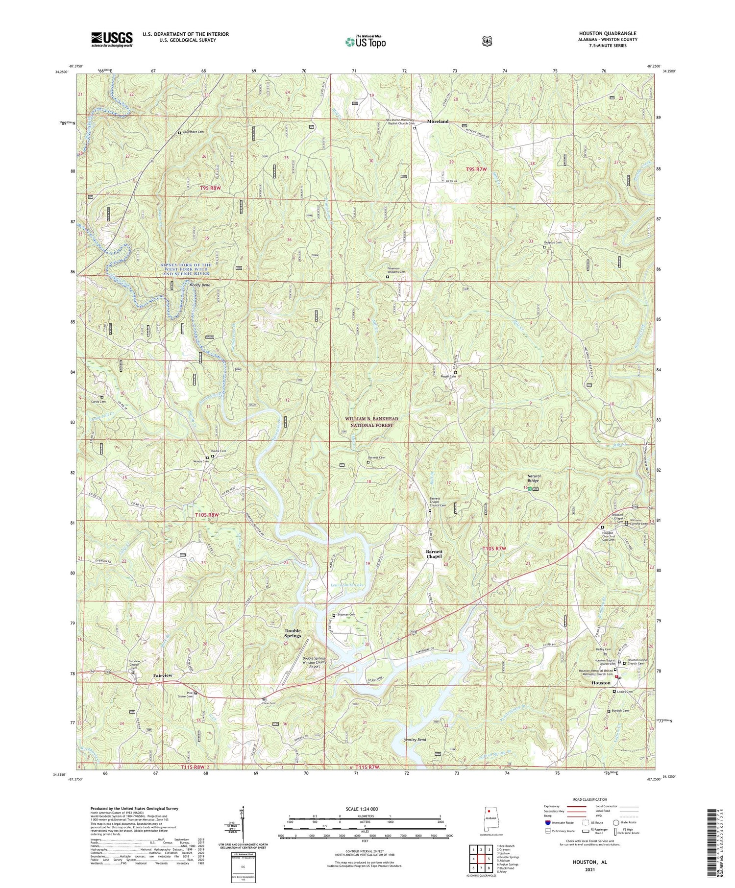 Houston Alabama US Topo Map Image