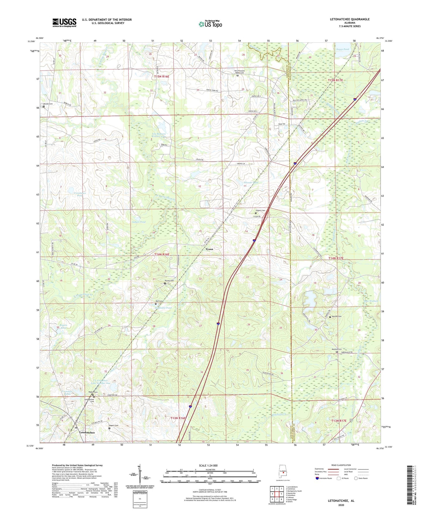 Letohatchee Alabama US Topo Map Image