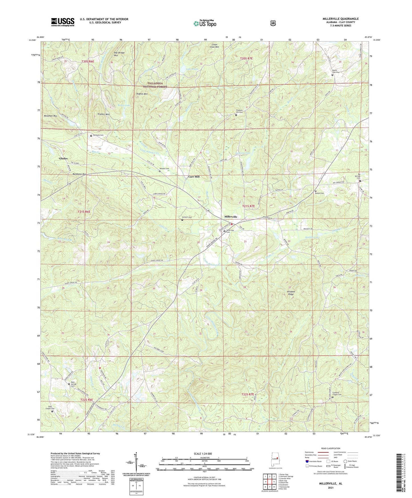 Millerville Alabama US Topo Map Image
