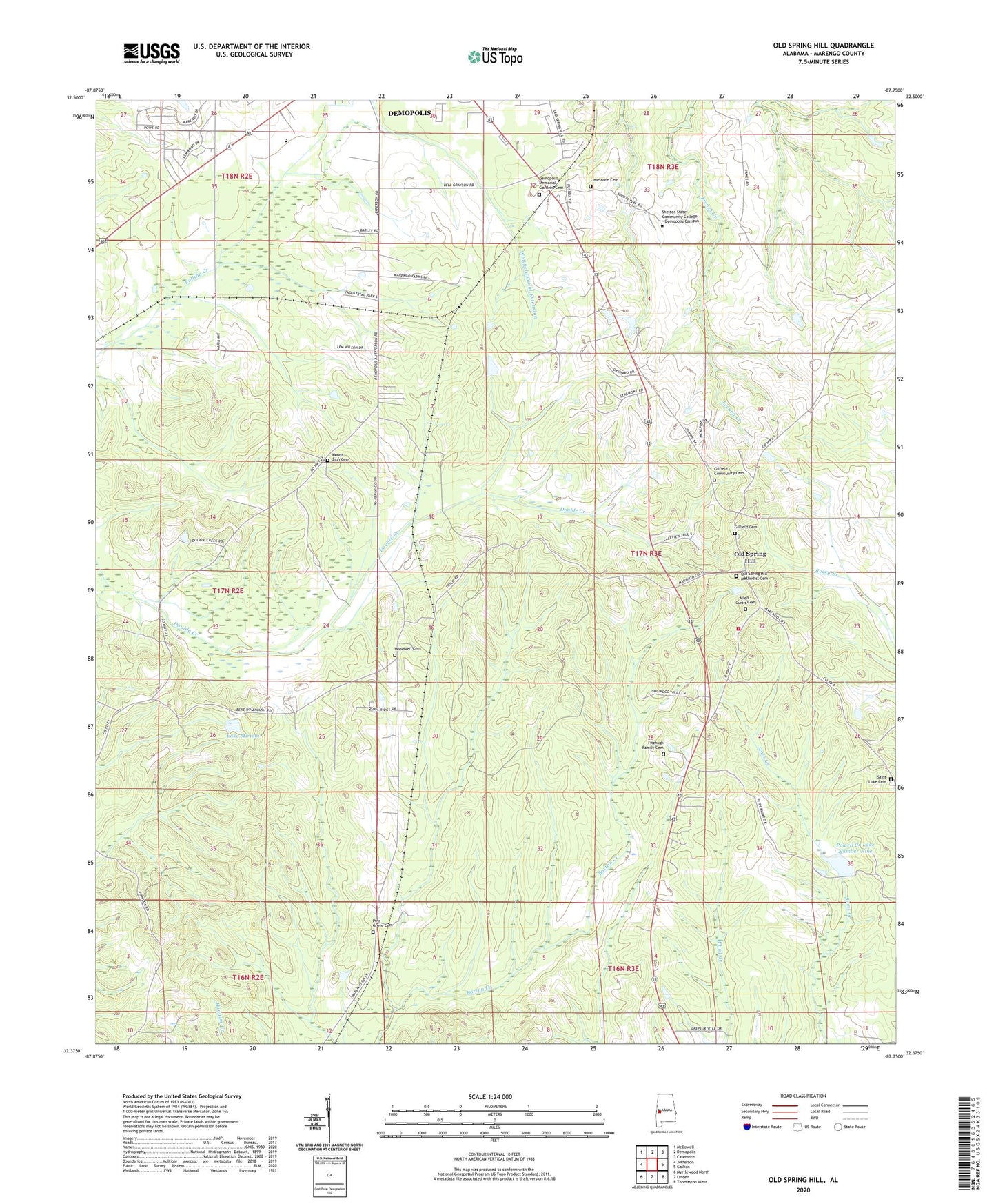 Old Spring Hill Alabama US Topo Map Image