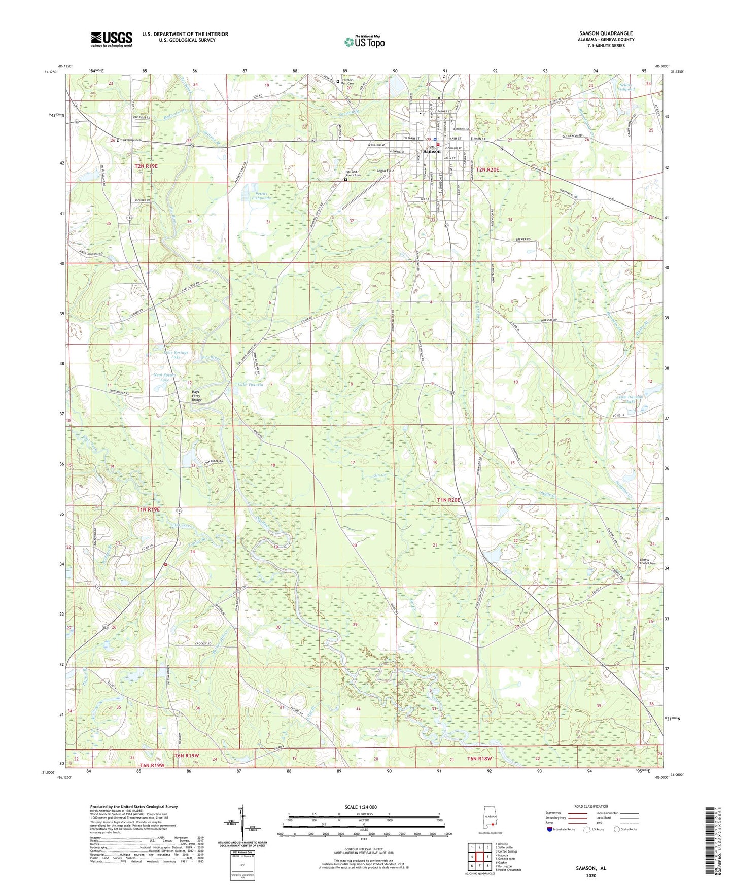 Samson Alabama US Topo Map Image