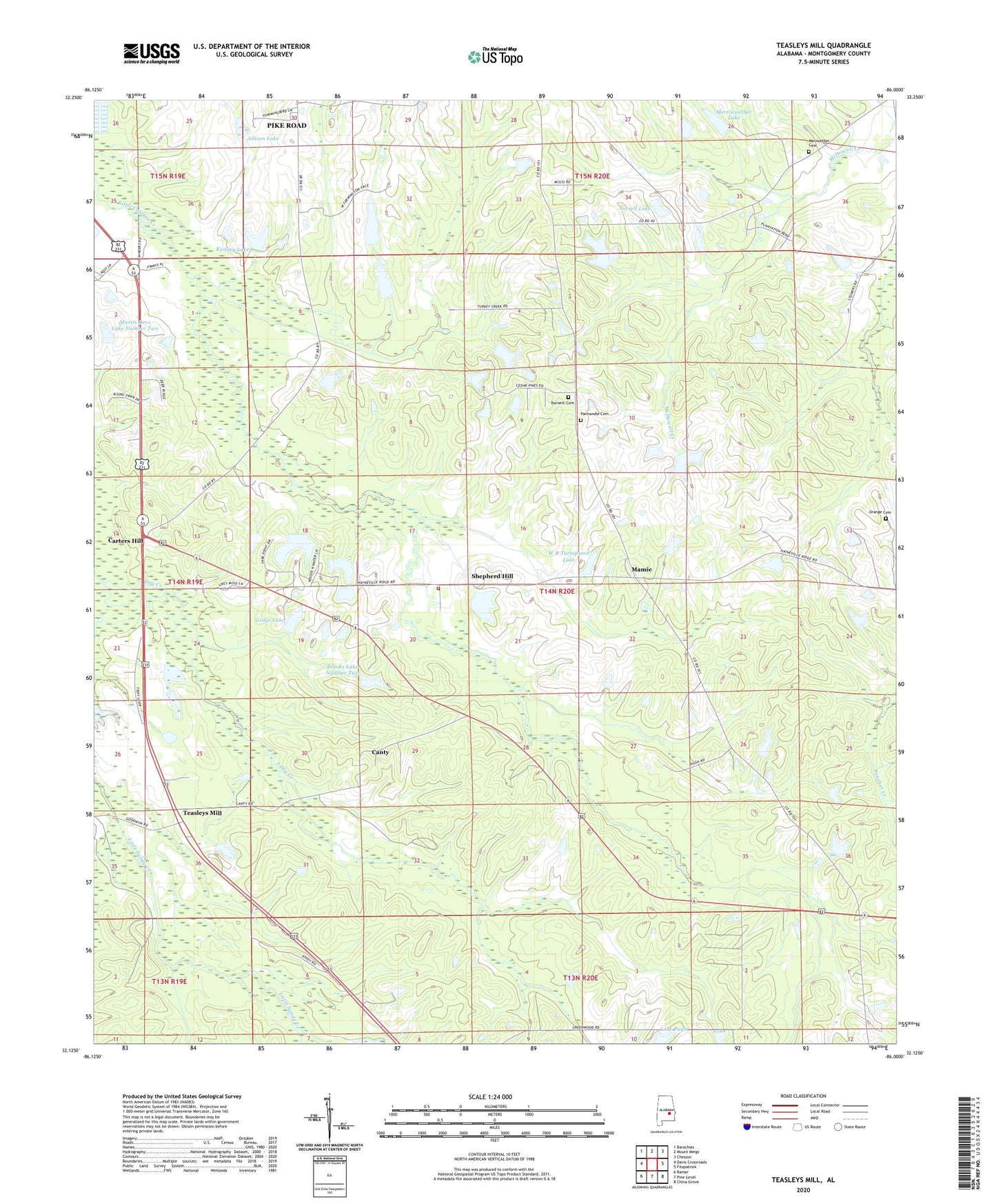 Teasleys Mill Alabama US Topo Map Image