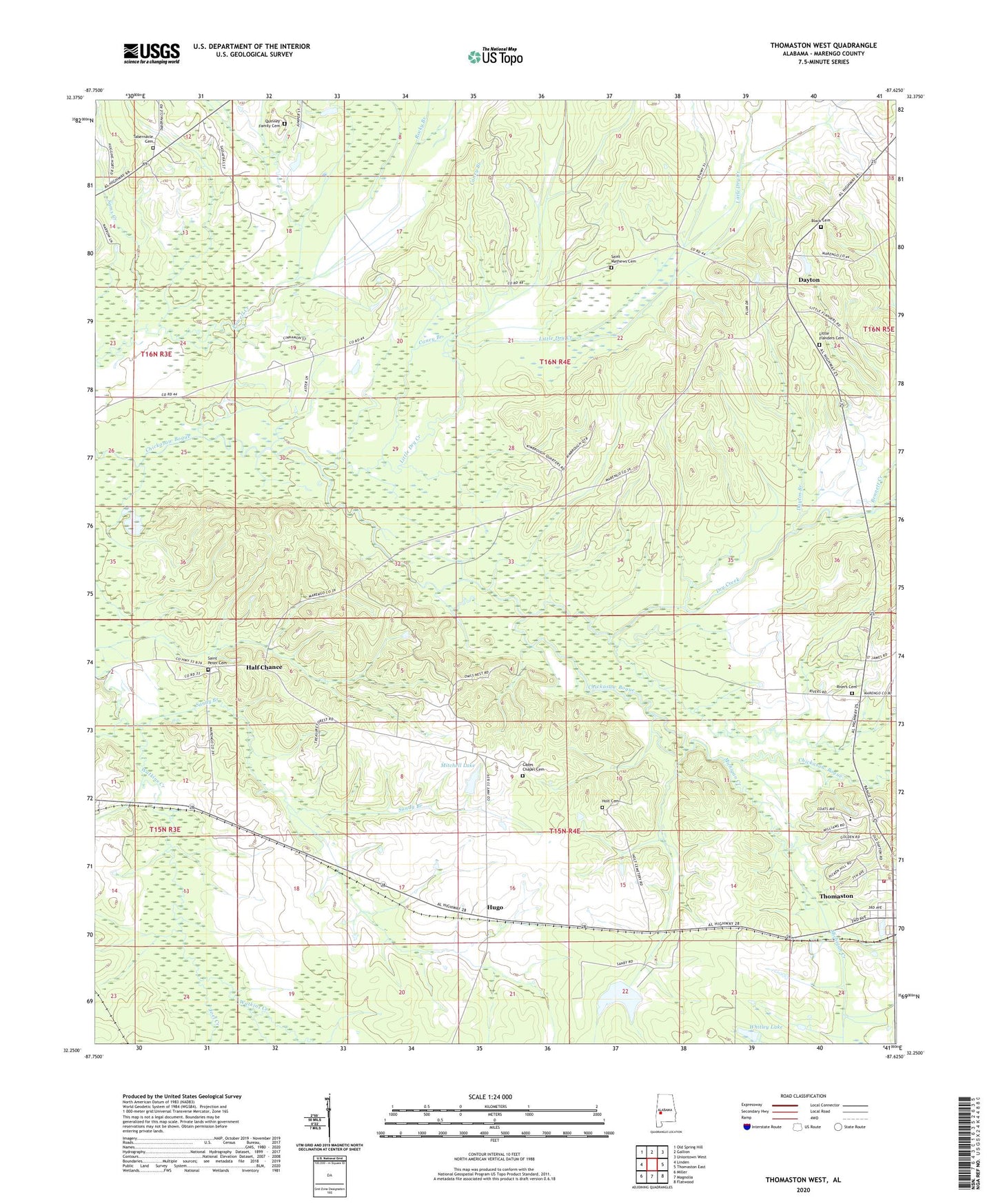 Thomaston West Alabama US Topo Map Image