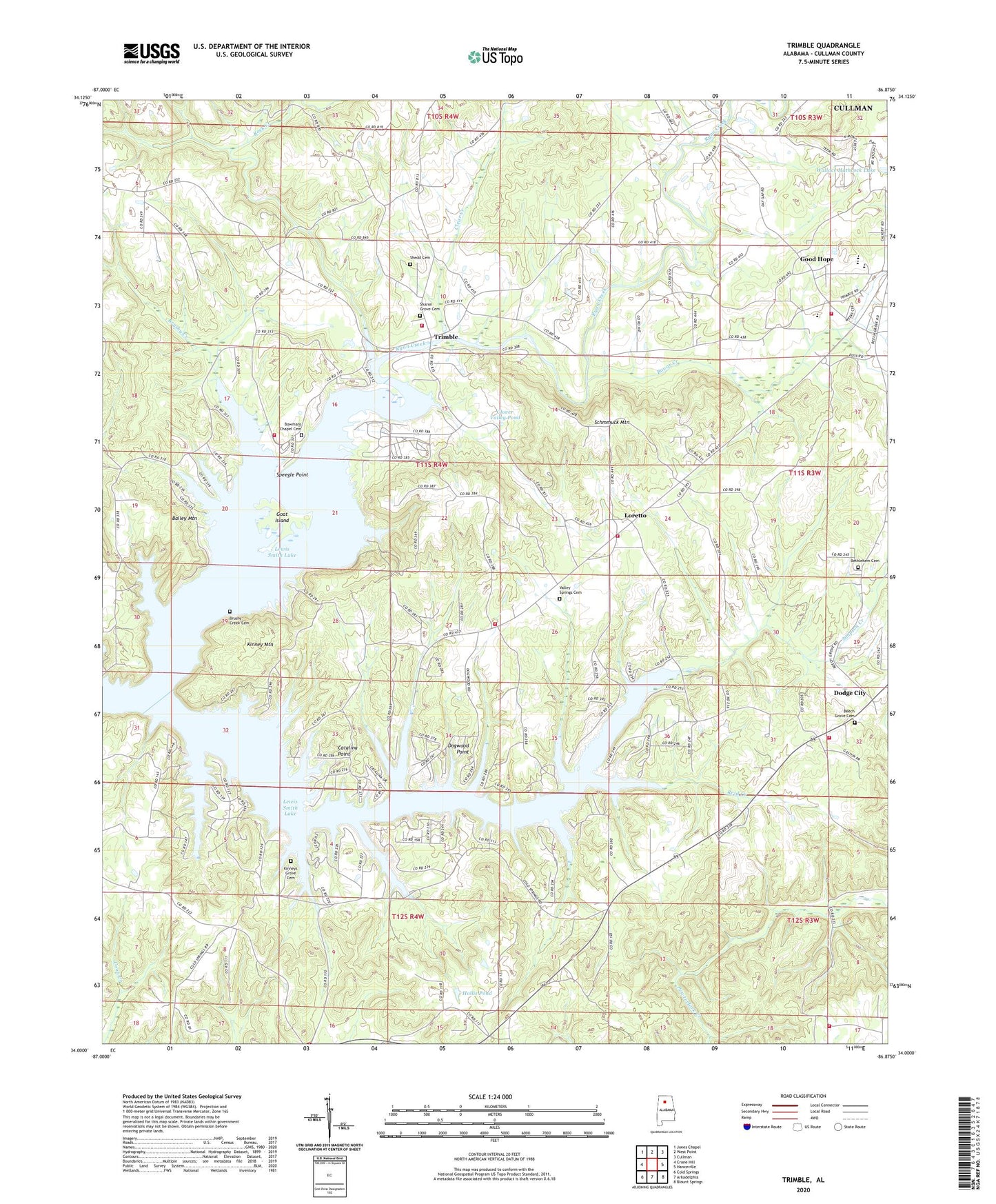 Trimble Alabama US Topo Map Image