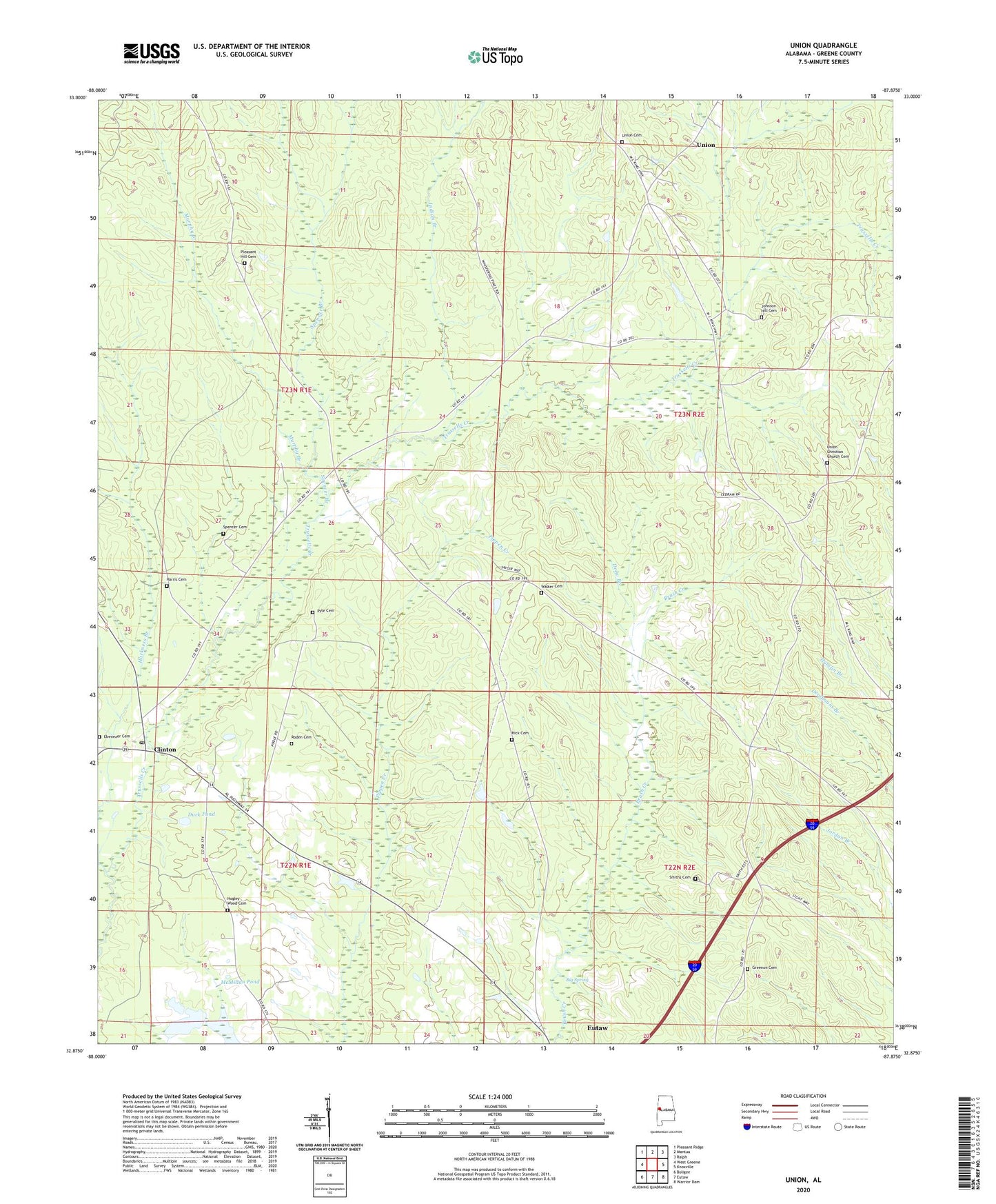 Union Alabama US Topo Map Image