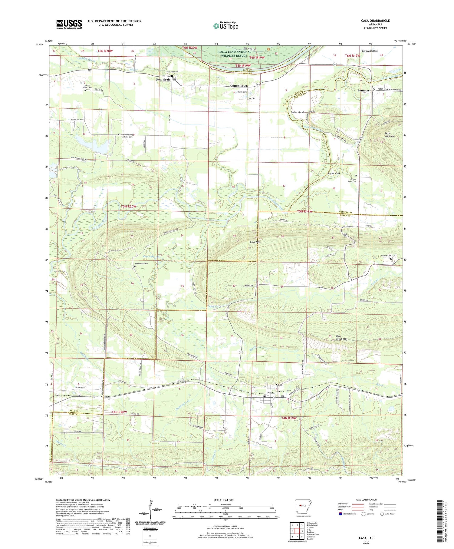Casa Arkansas US Topo Map Image
