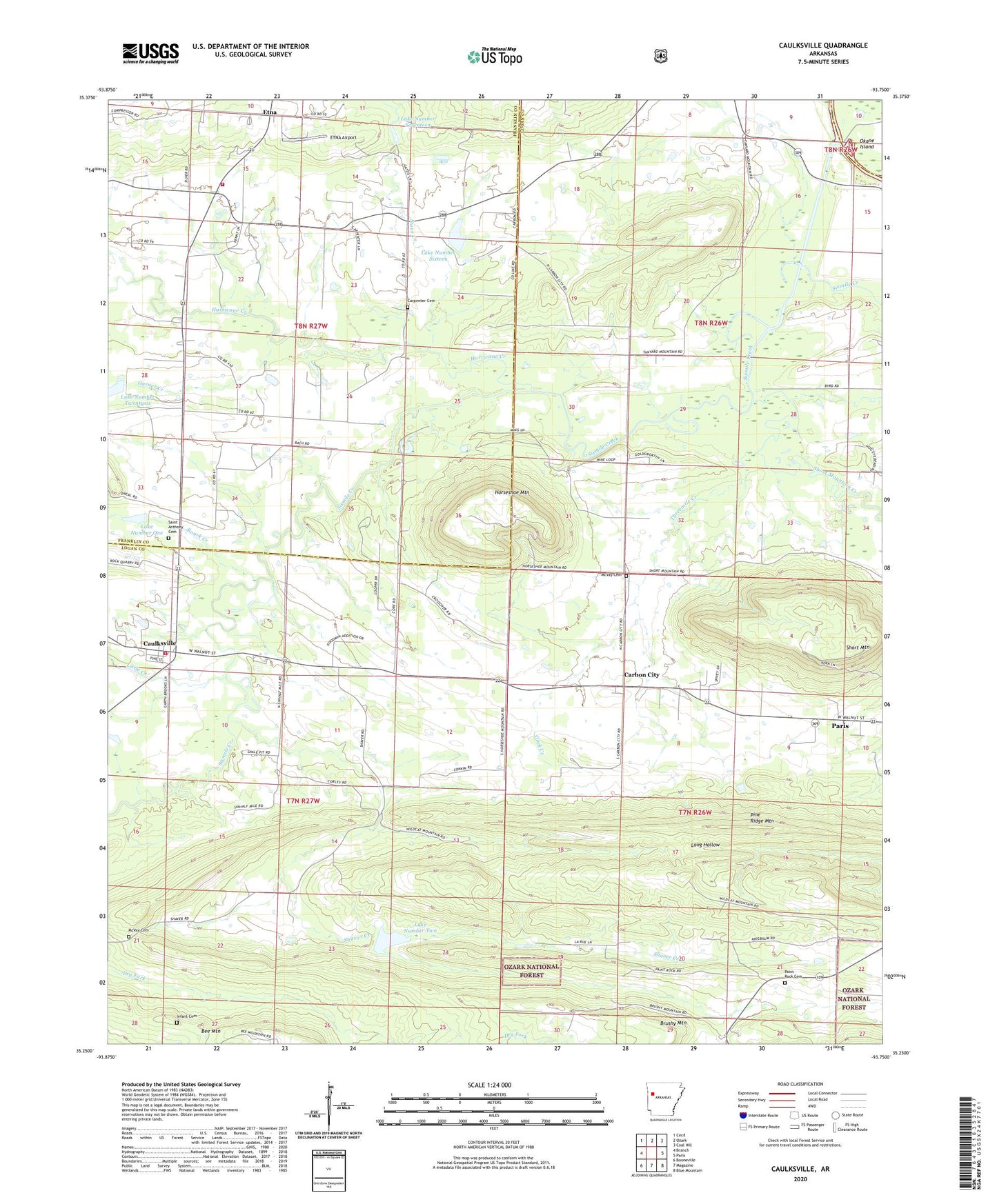 Caulksville Arkansas US Topo Map Image