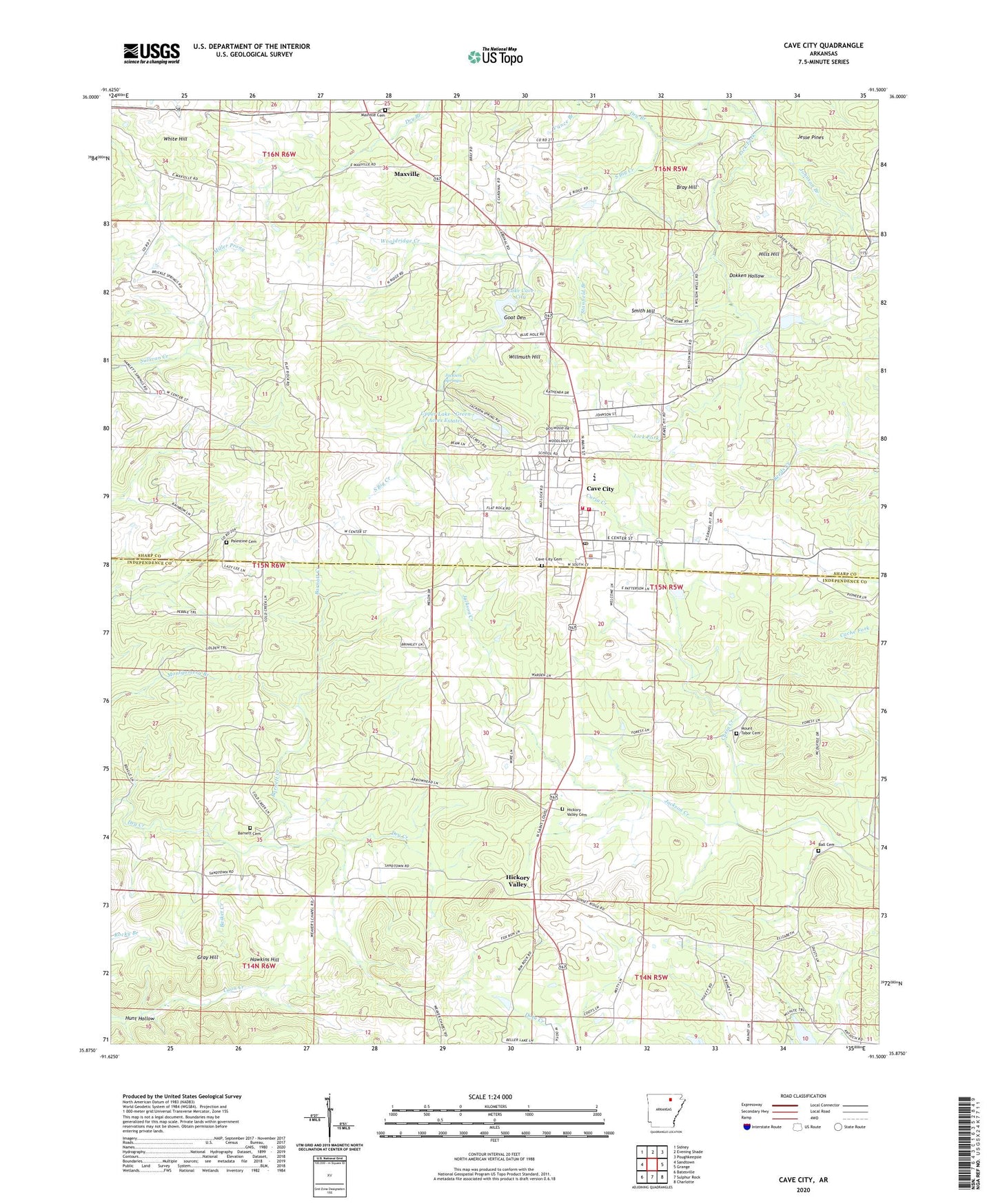 Cave City Arkansas US Topo Map Image