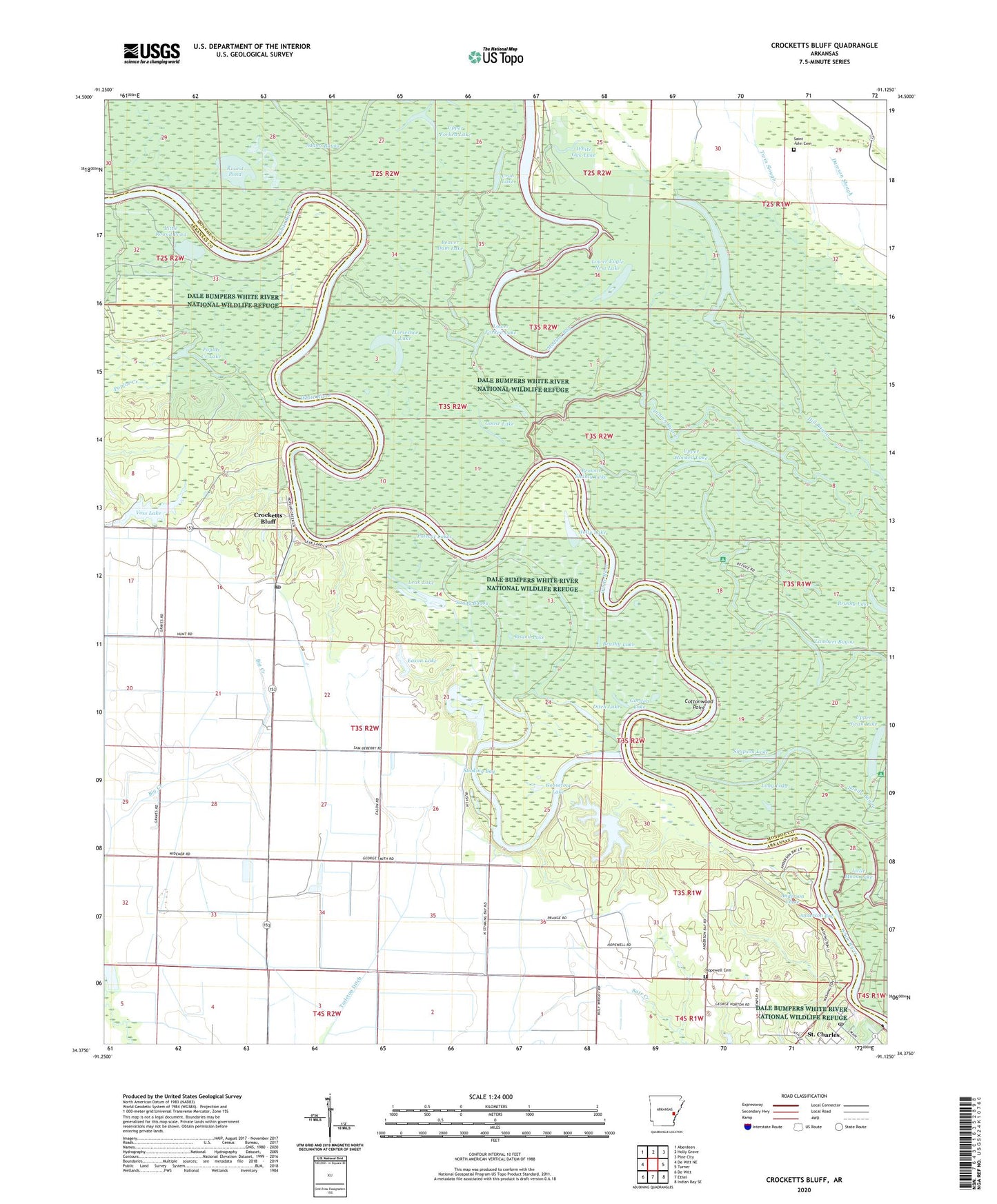 Crocketts Bluff Arkansas US Topo Map Image
