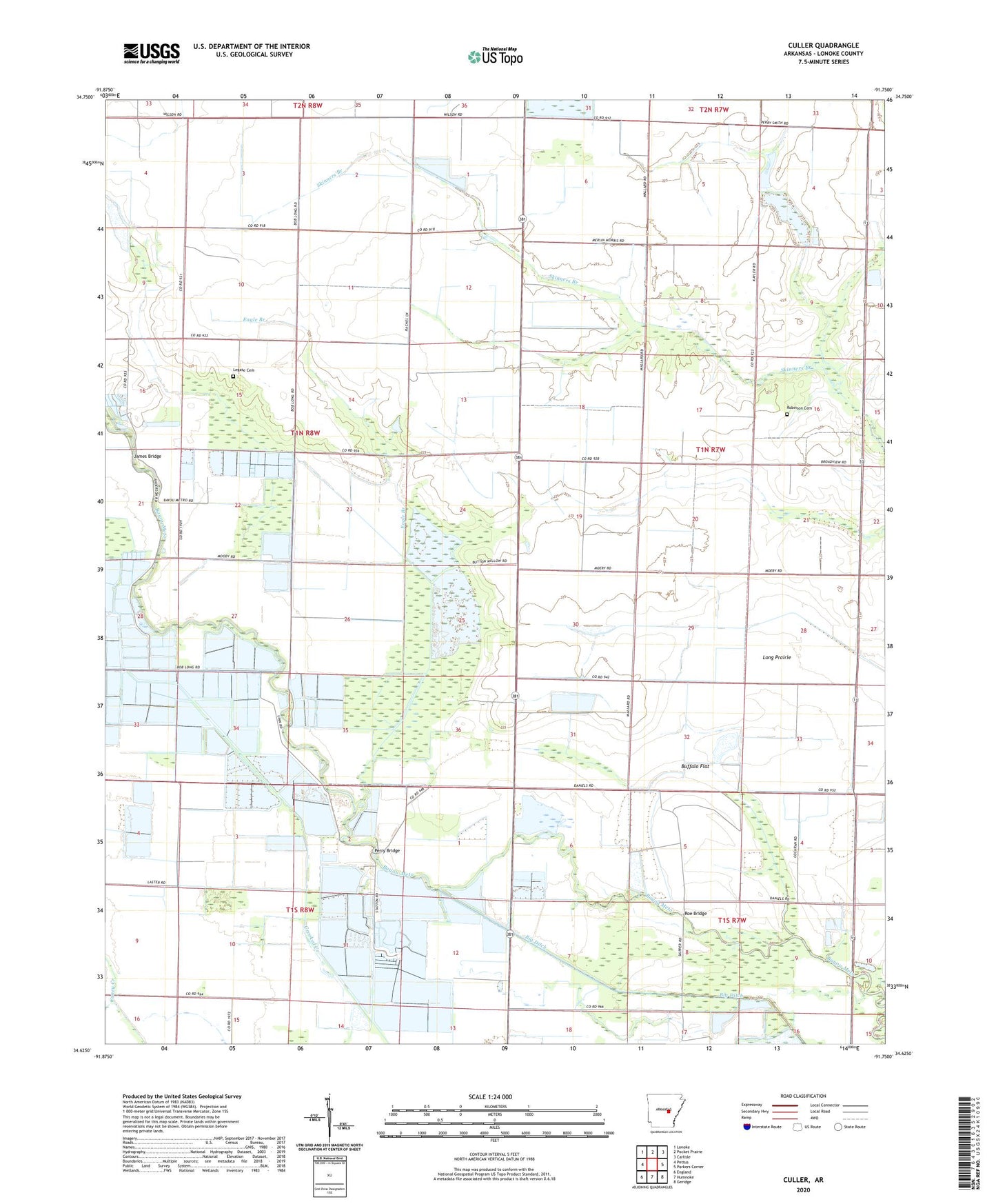 Culler Arkansas US Topo Map Image