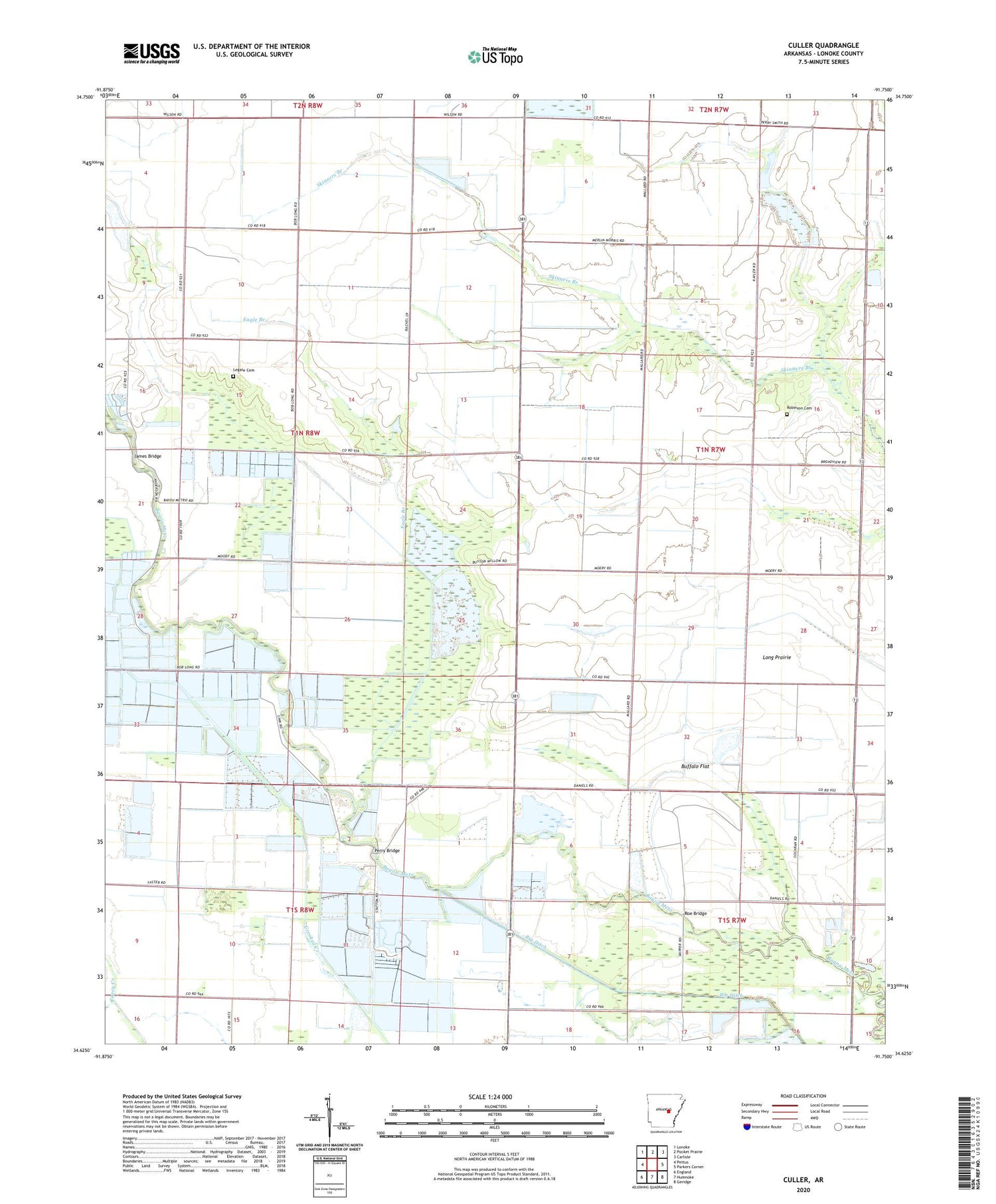 Culler Arkansas US Topo Map Image