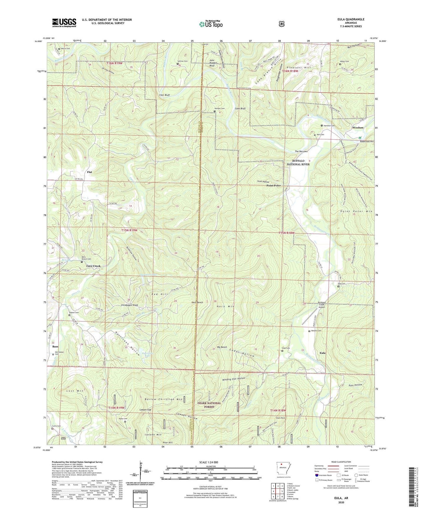 Eula Arkansas US Topo Map Image