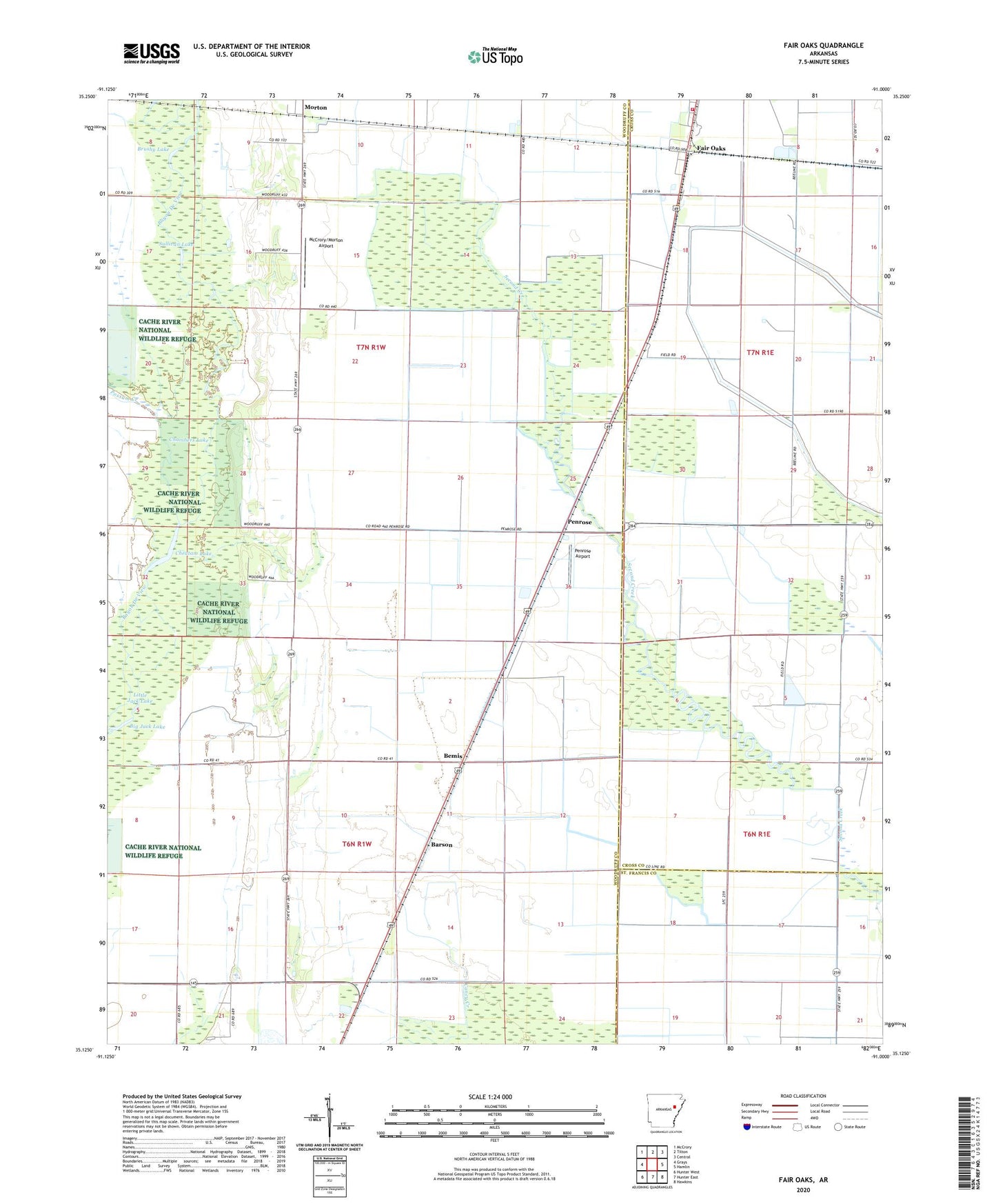 Fair Oaks Arkansas US Topo Map Image