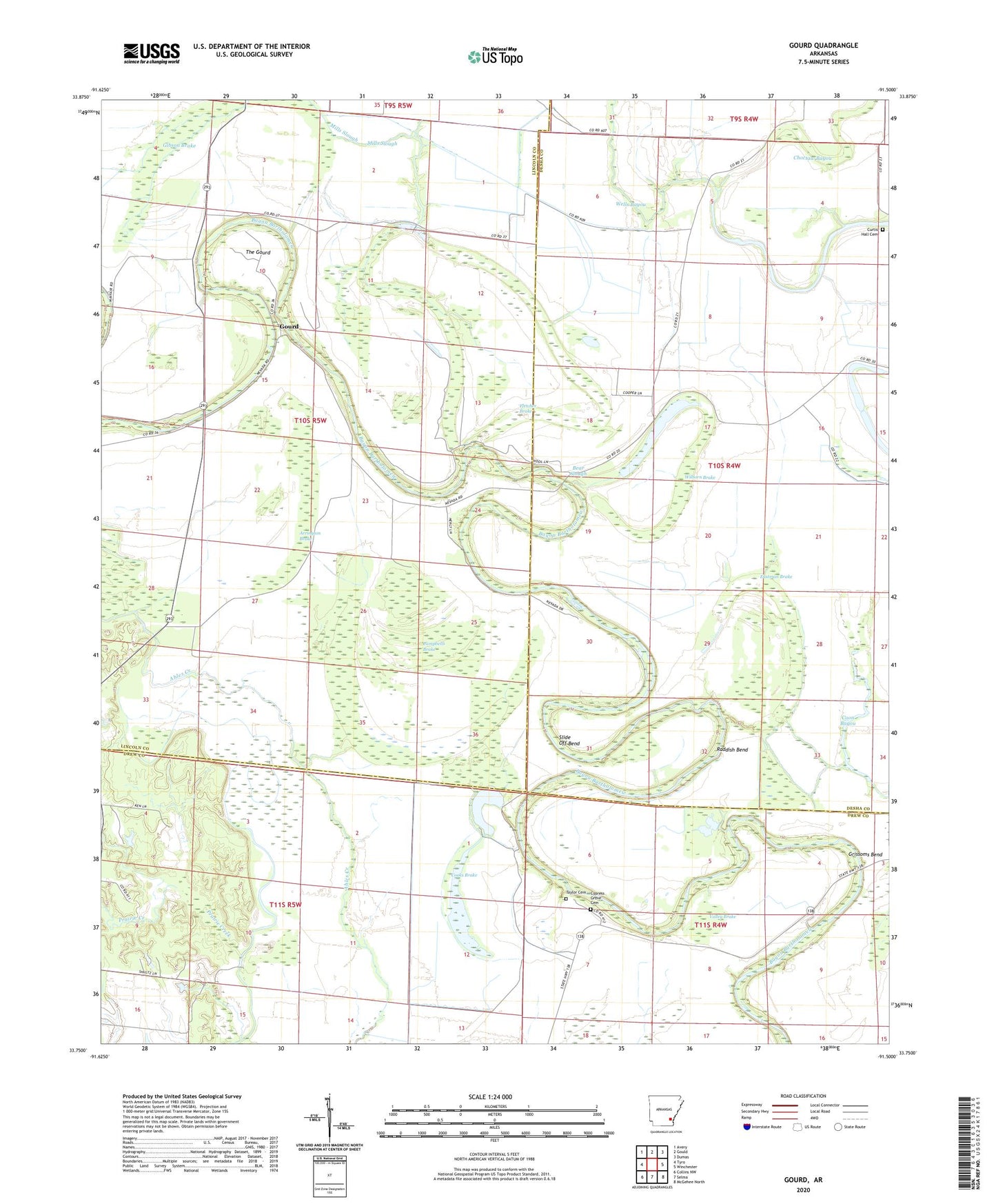 Gourd Arkansas US Topo Map Image