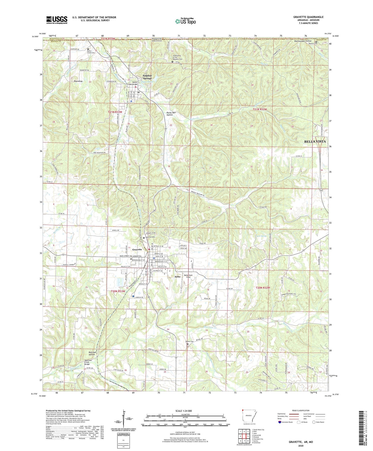 Gravette Arkansas US Topo Map Image