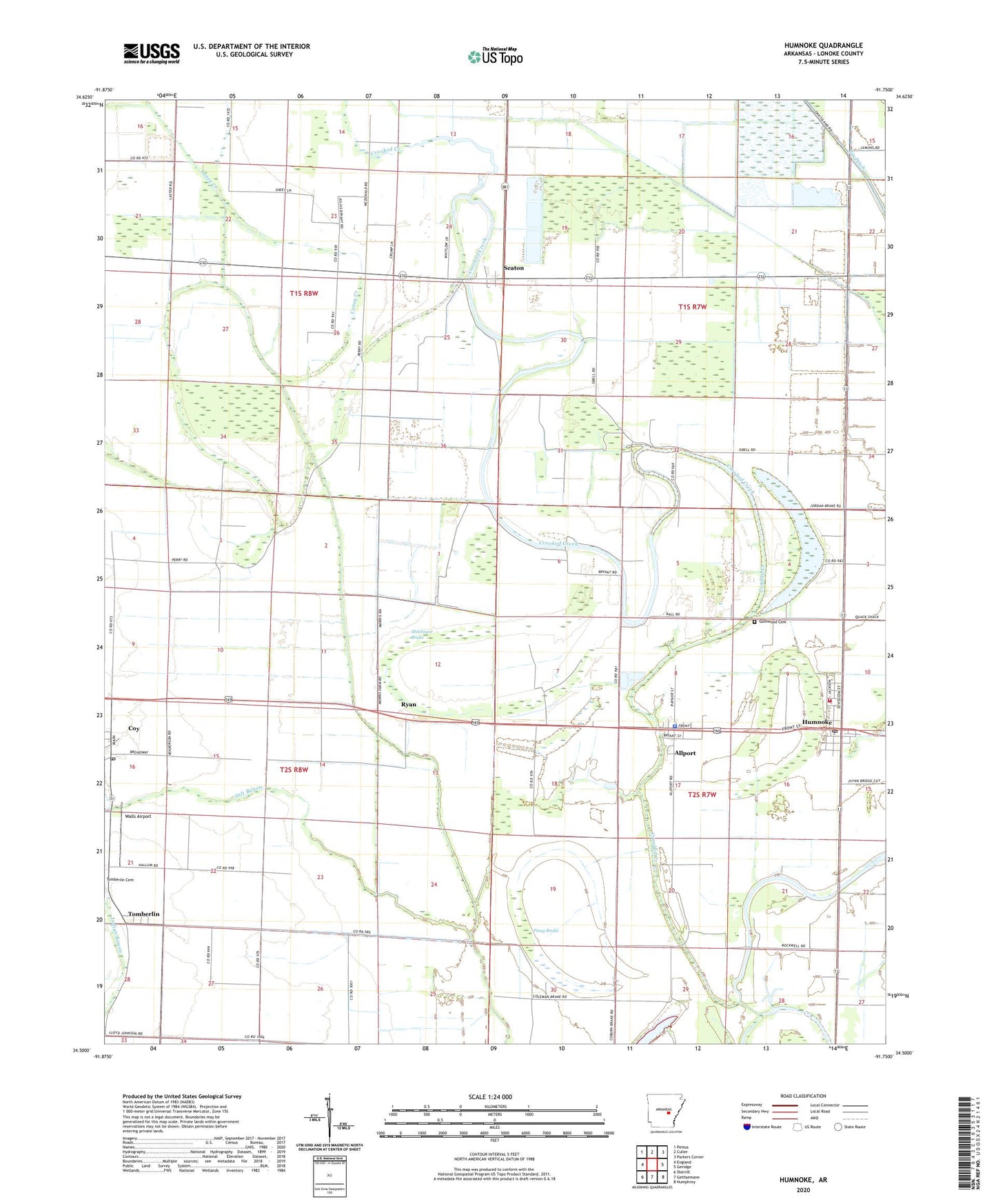 Humnoke Arkansas US Topo Map Image