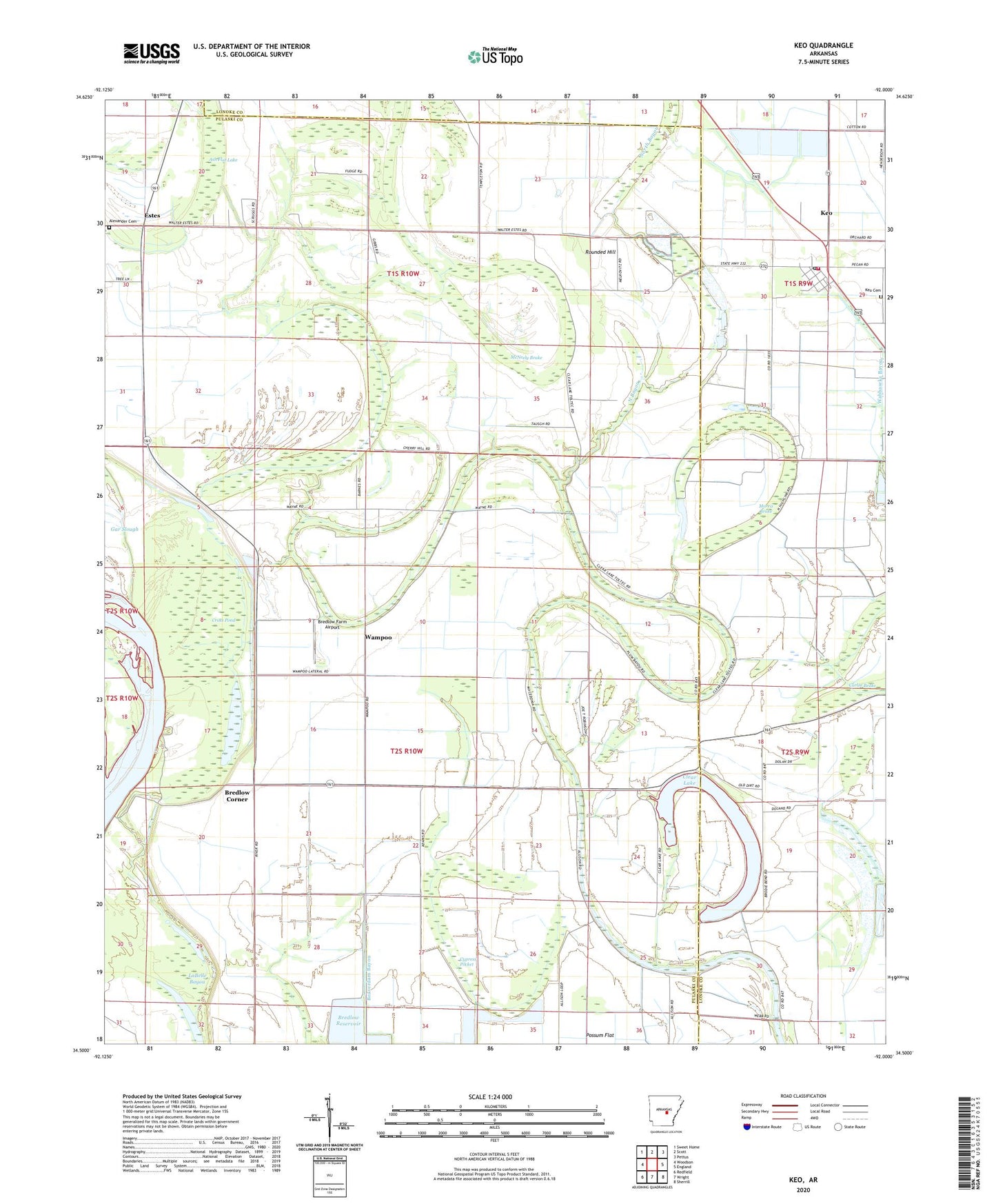 Keo Arkansas US Topo Map Image