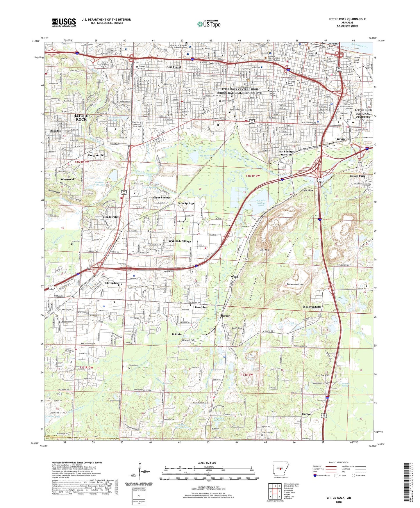 Little Rock Arkansas US Topo Map Image