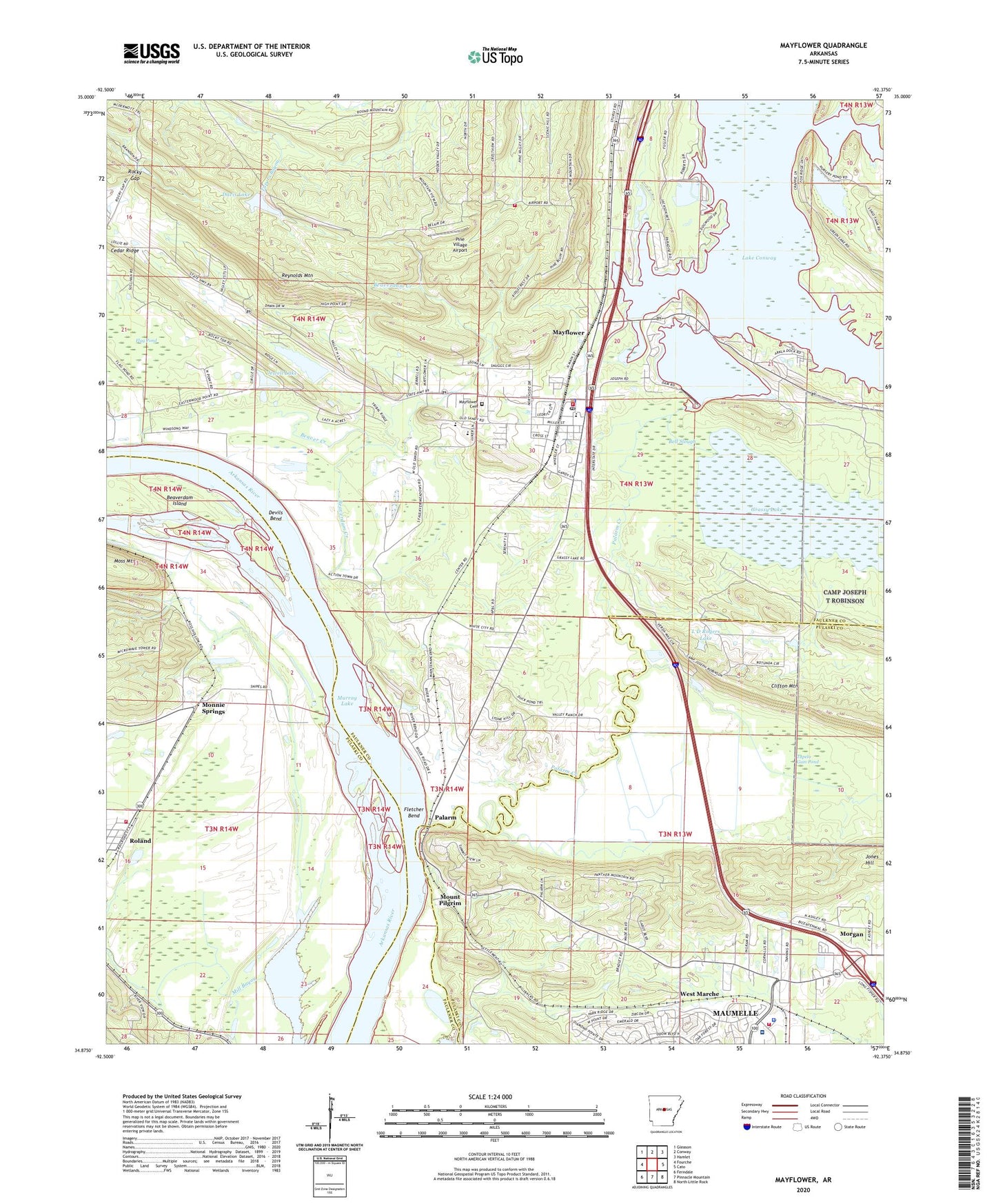 Mayflower Arkansas US Topo Map Image