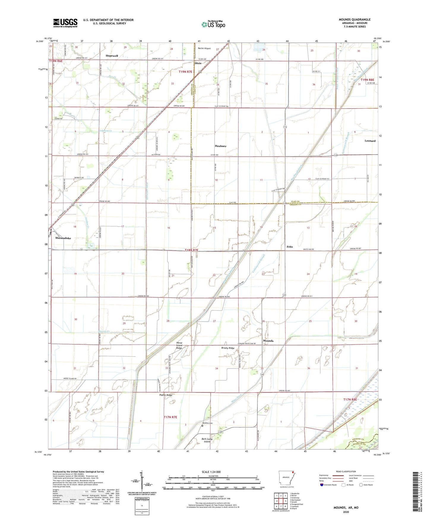 Mounds Arkansas US Topo Map Image