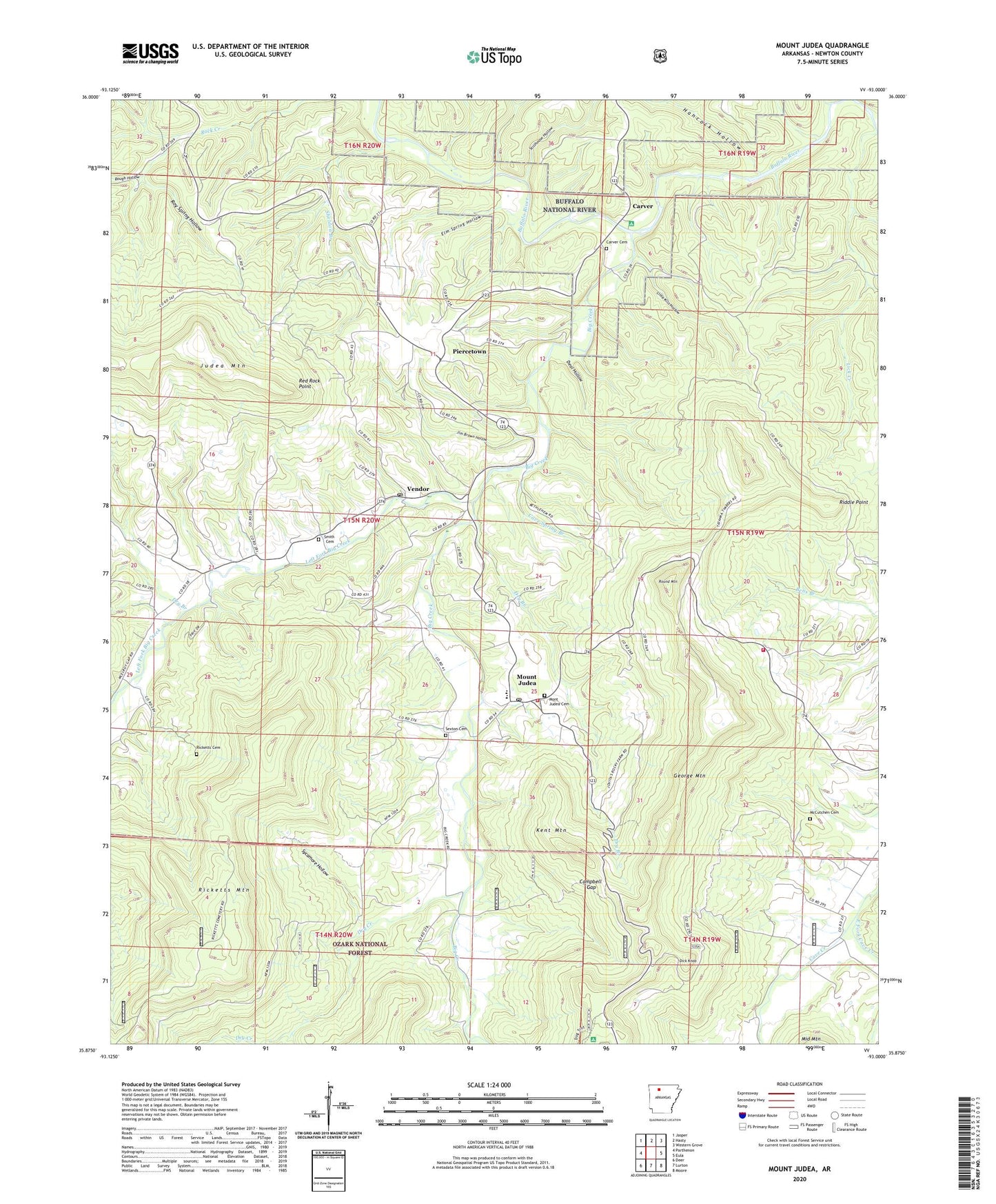Mount Judea Arkansas US Topo Map Image