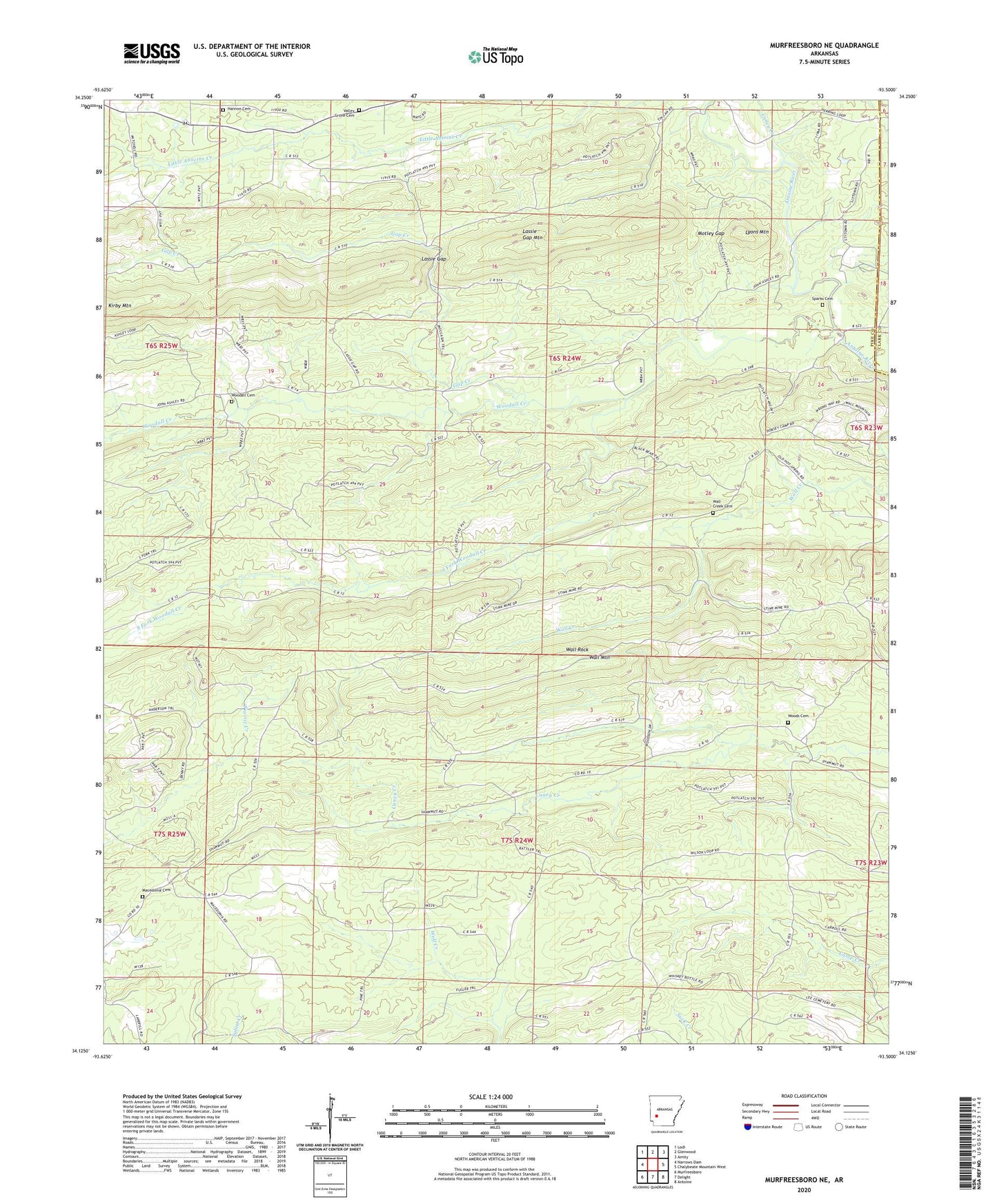 Murfreesboro NE Arkansas US Topo Map Image