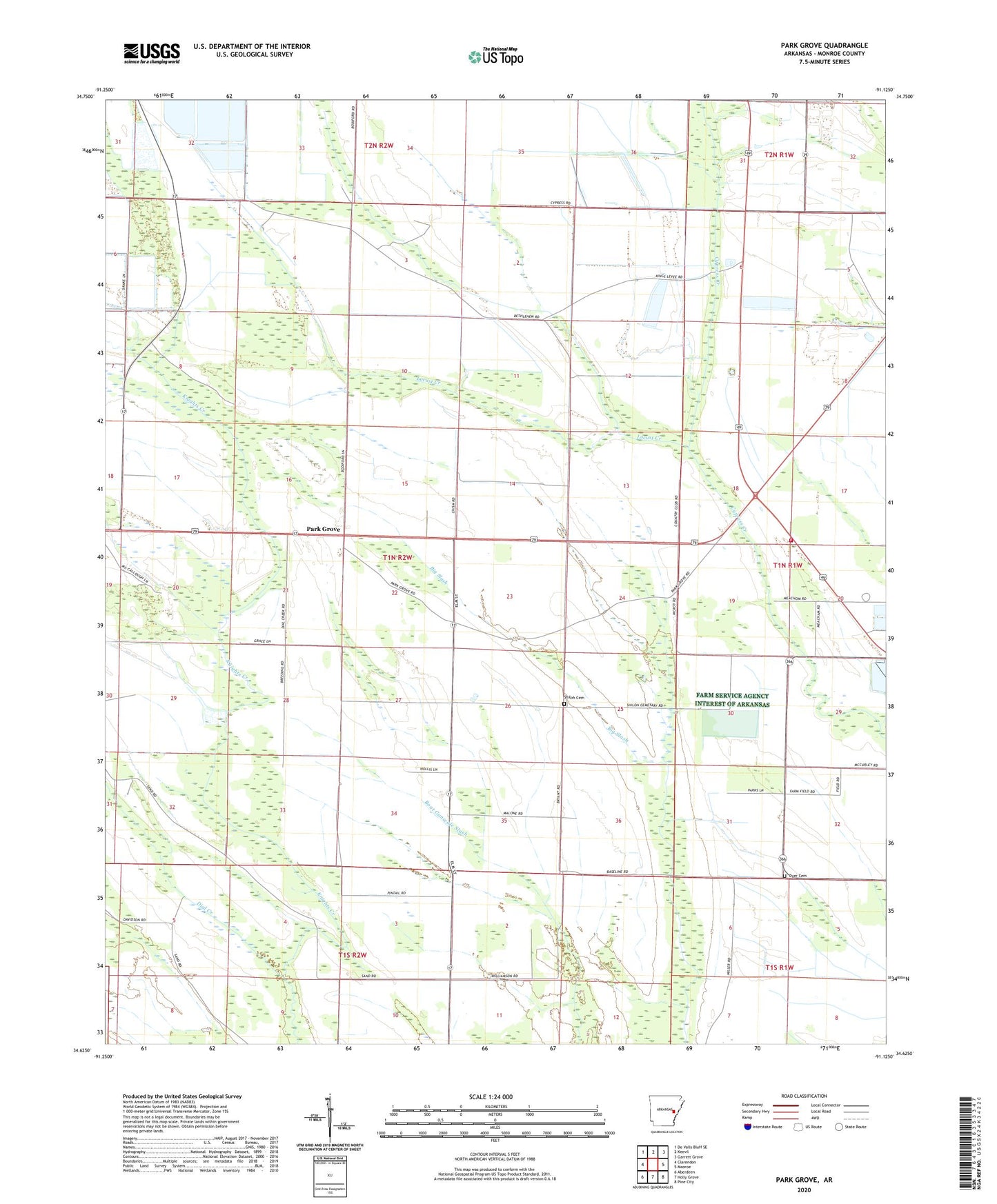 Park Grove Arkansas US Topo Map Image