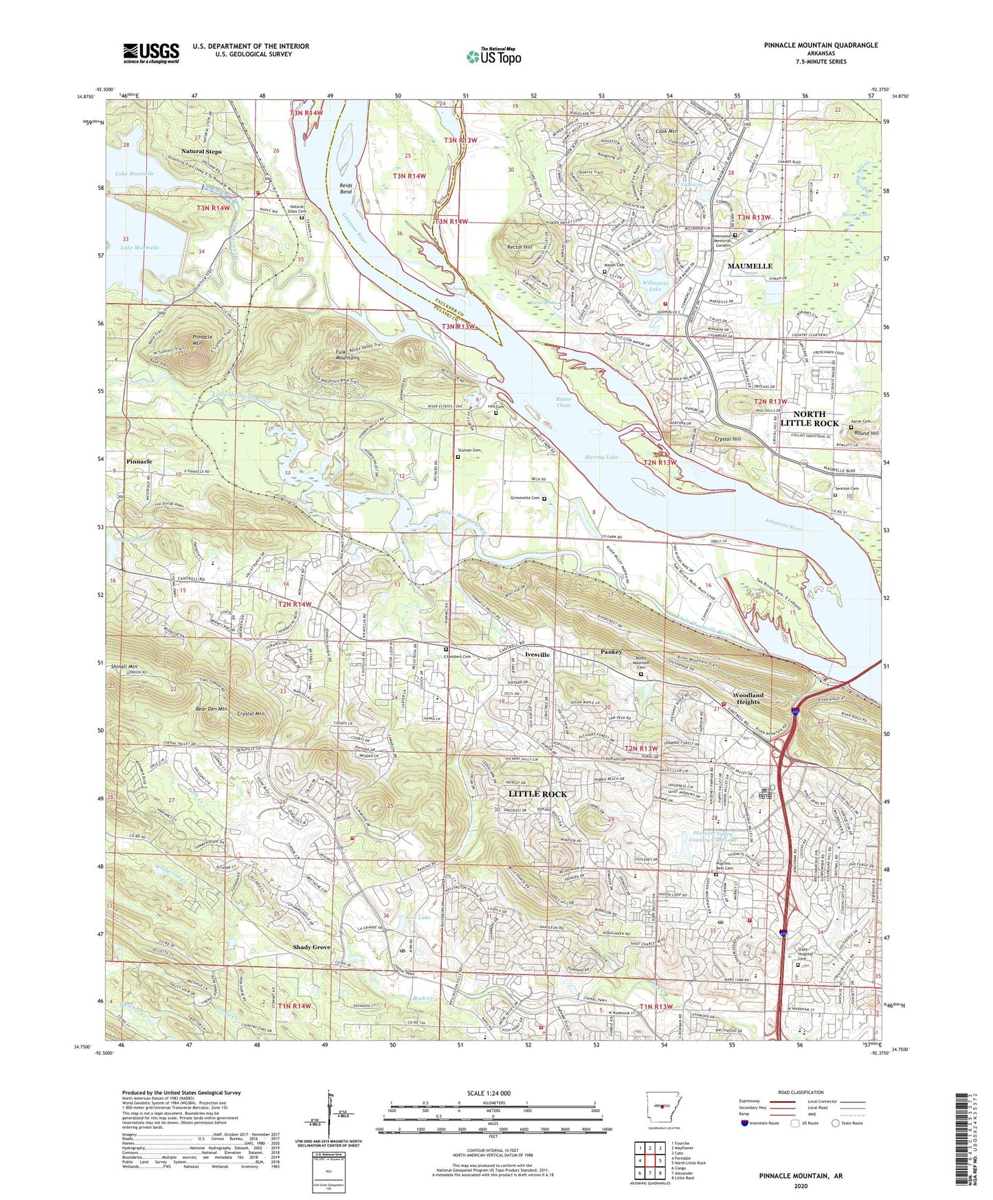 Pinnacle Mountain Arkansas US Topo Map Image