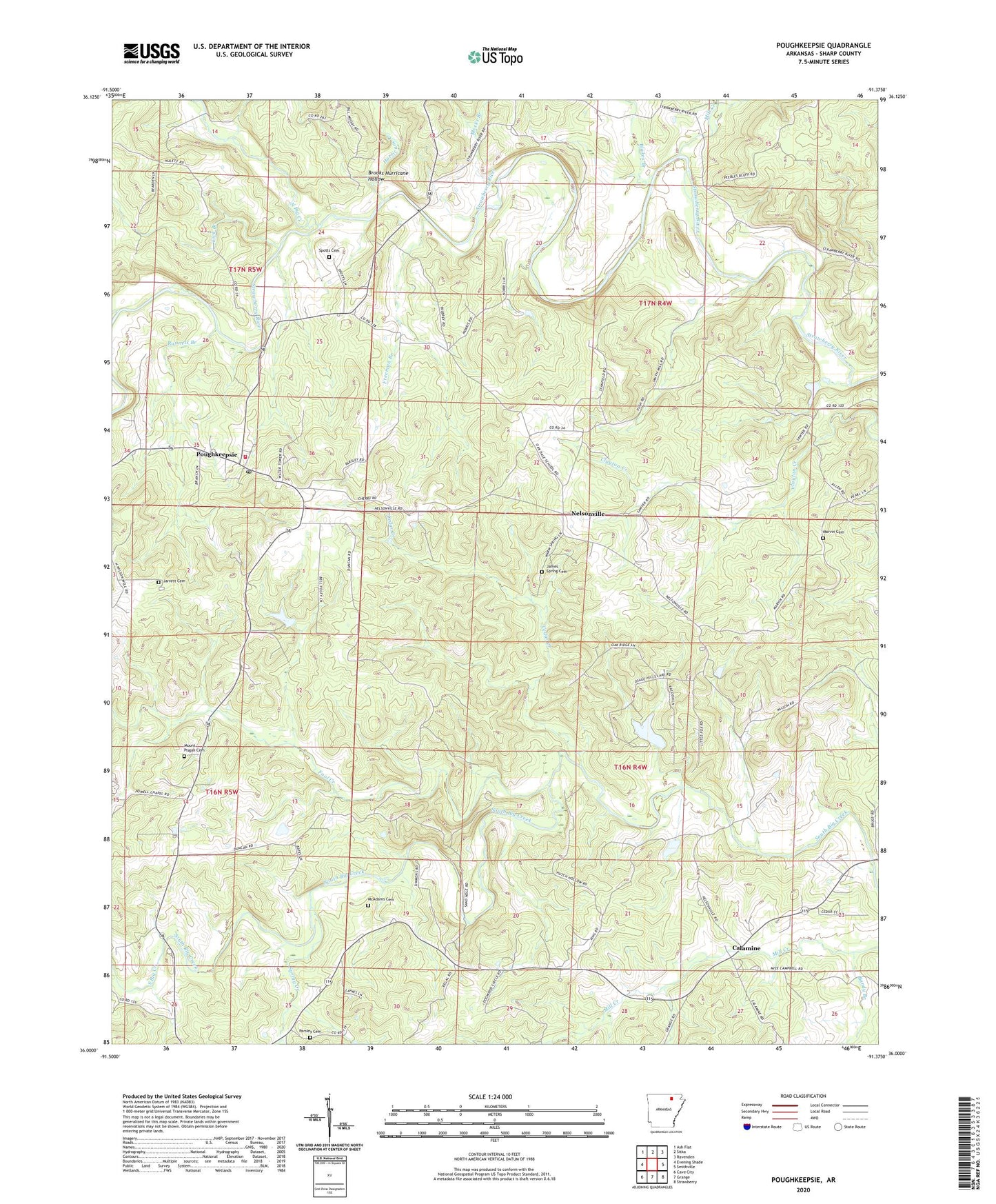 Poughkeepsie Arkansas US Topo Map Image